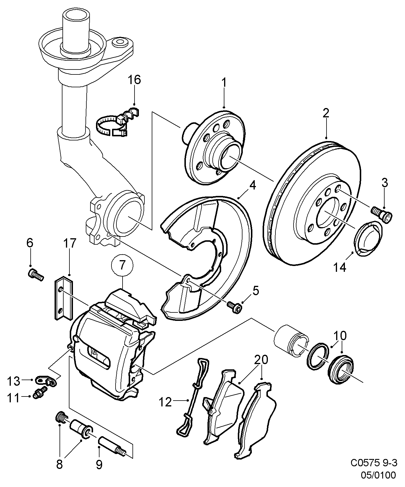 Opel 5064795 - Bremžu uzliku kompl., Disku bremzes ps1.lv