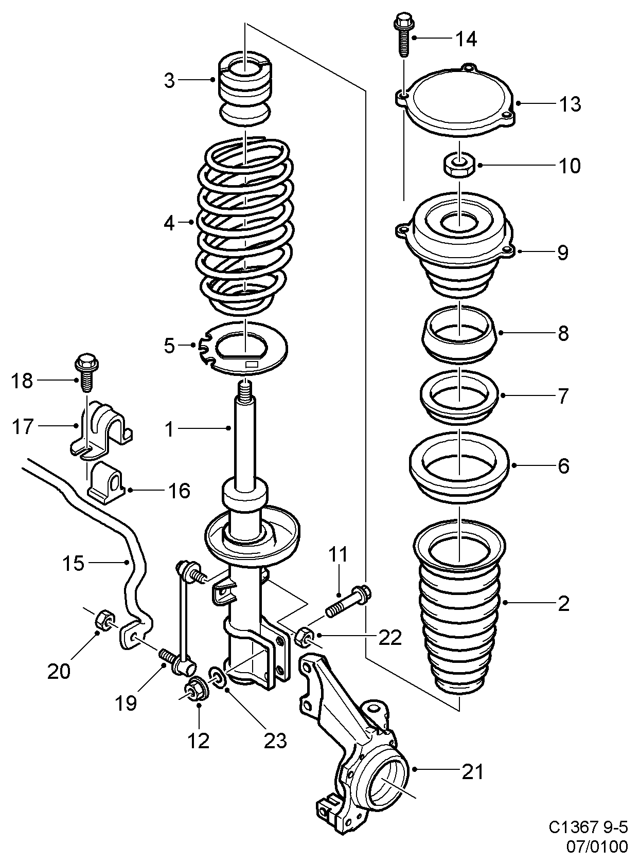 SAAB 52 36 823 - Stiepnis / Atsaite, Stabilizators ps1.lv