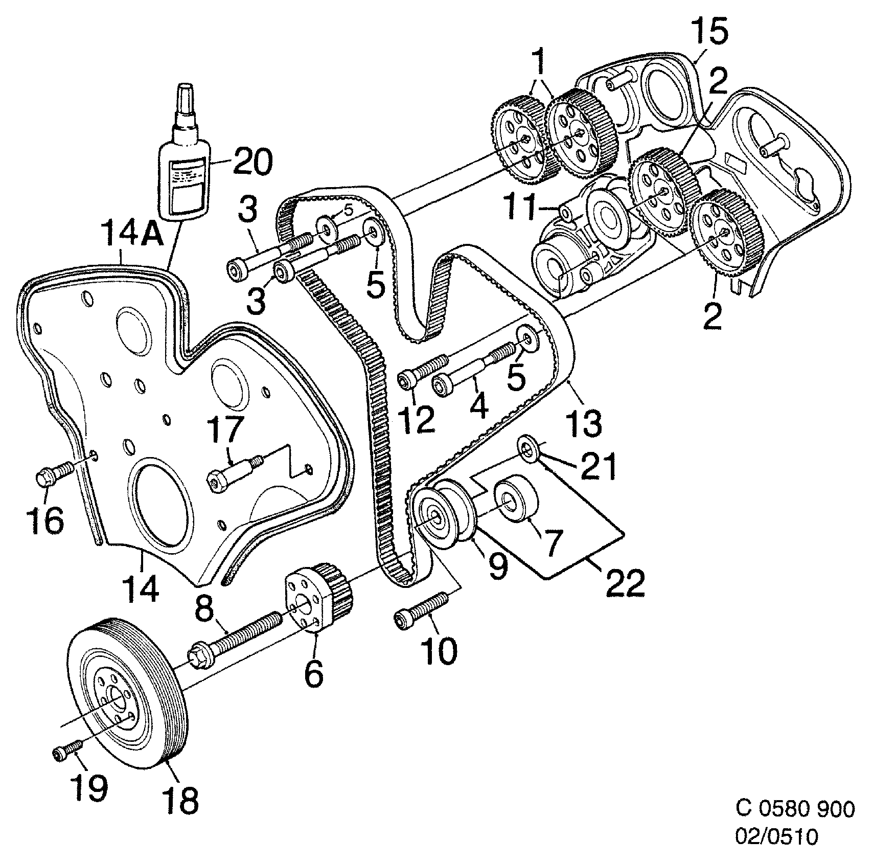 Opel 4504080 - Parazīt / Vadrullītis, Zobsiksna ps1.lv