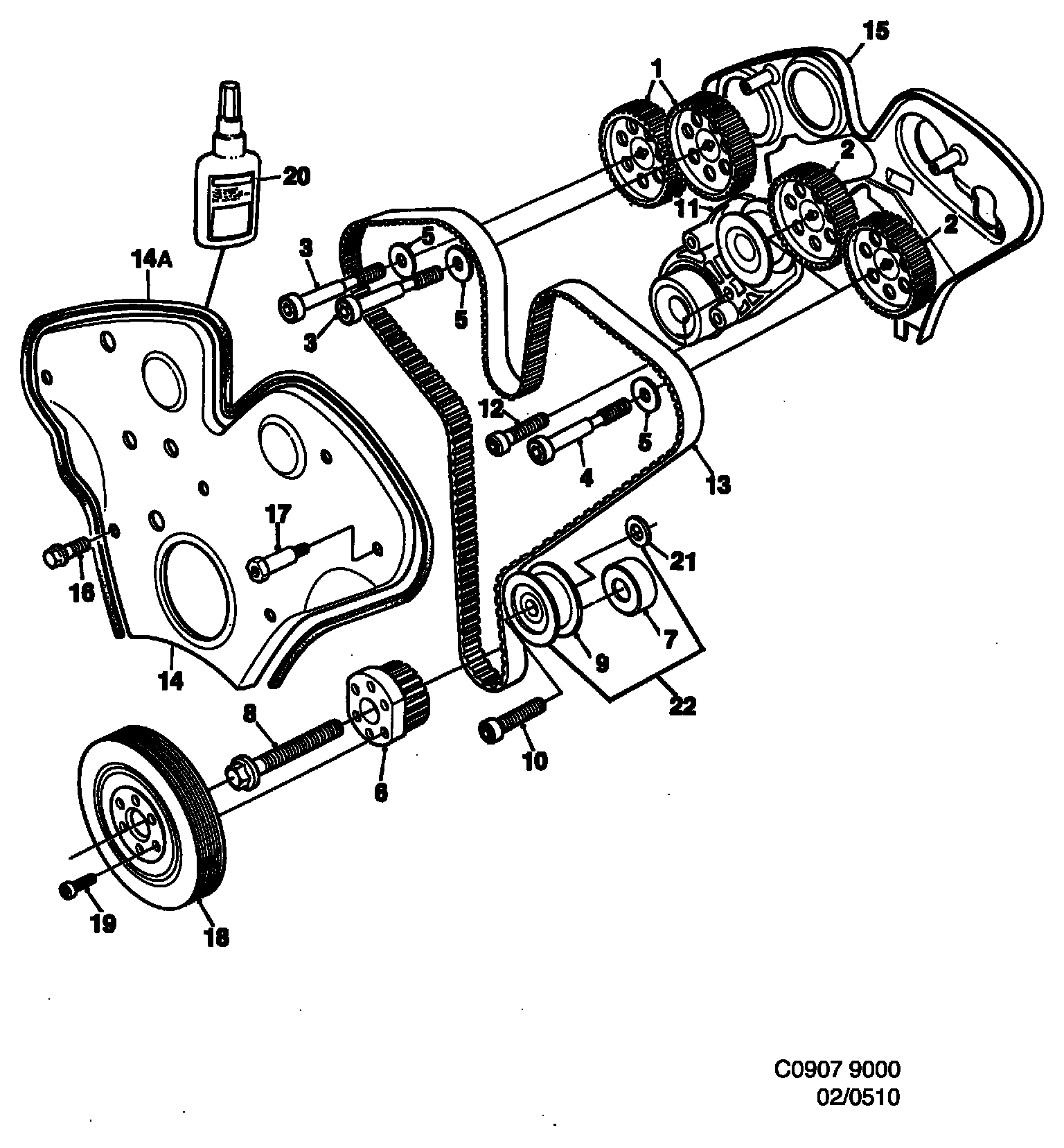 General Motors 90529188 - Parazīt / Vadrullītis, Zobsiksna ps1.lv