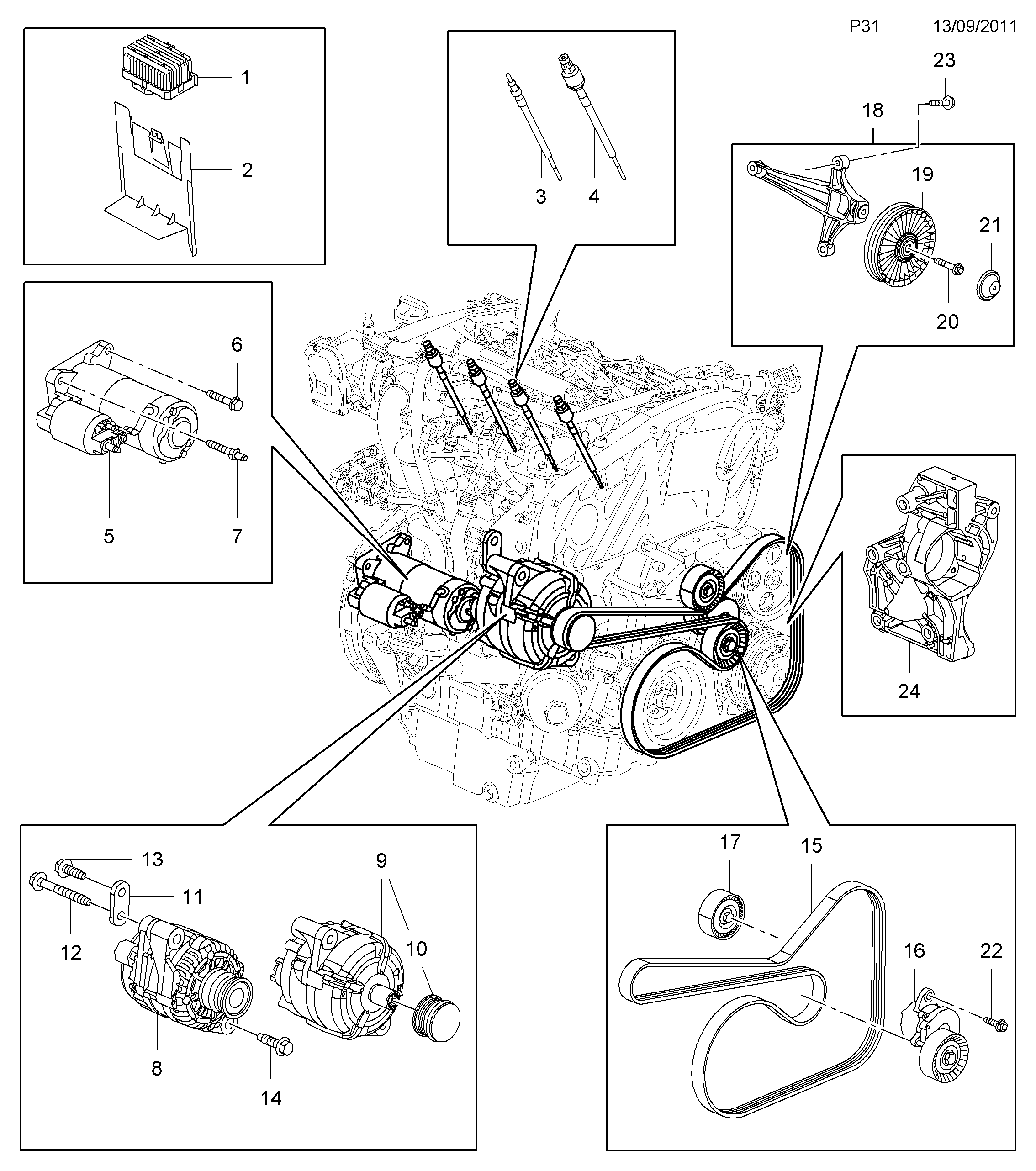 Vauxhall 13 40 269 - Parazīt / Vadrullītis, Ķīļrievu siksna ps1.lv