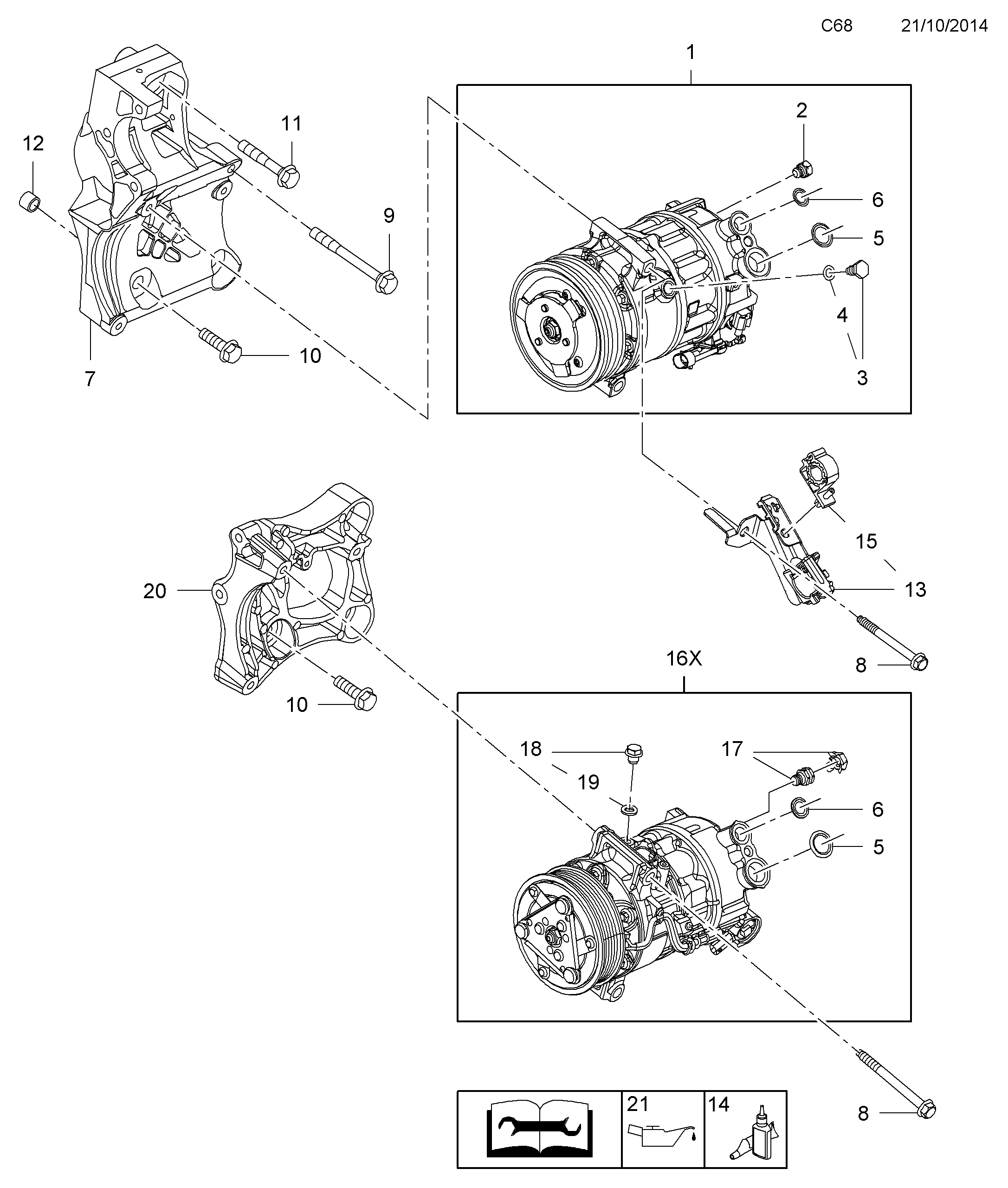 Chevrolet 6854112 - Kompresors, Gaisa kond. sistēma ps1.lv