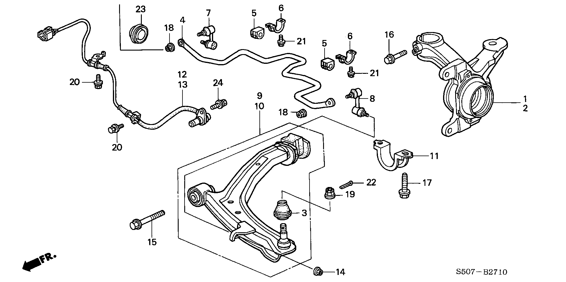 Honda 57455-S50-G01 - Devējs, Riteņu griešanās ātrums ps1.lv