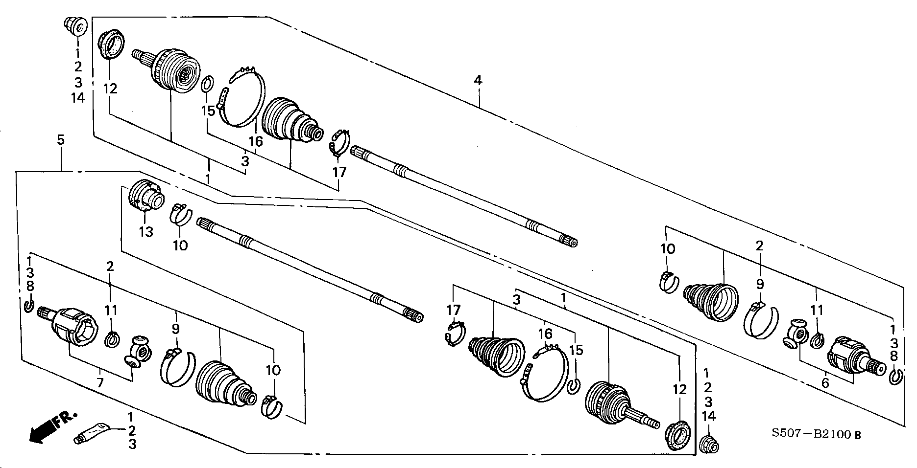 Honda 44310-S2G-J00 - Šarnīru komplekts, Piedziņas vārpsta ps1.lv