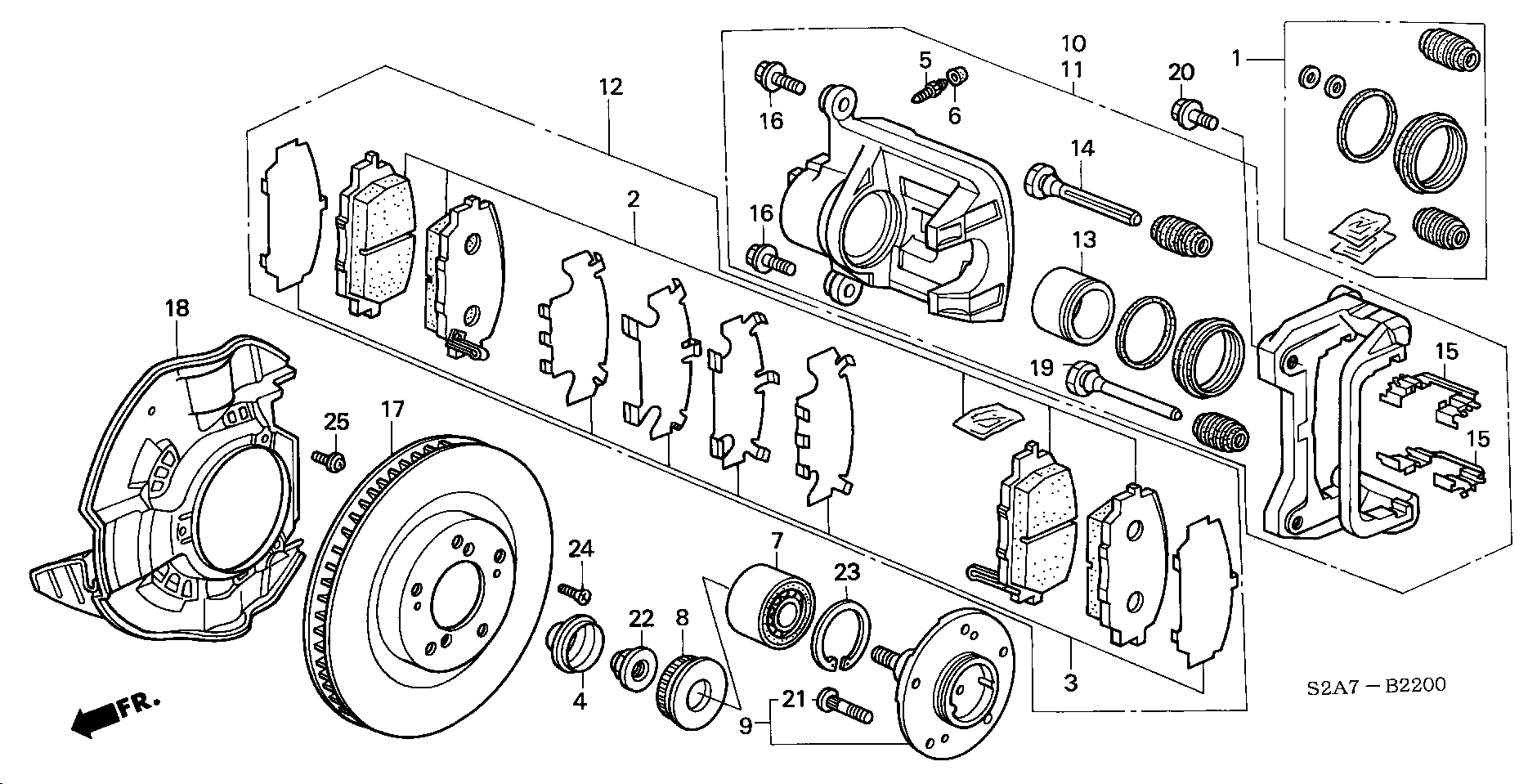 Honda 45018-S2A-003 - Bremžu suports ps1.lv