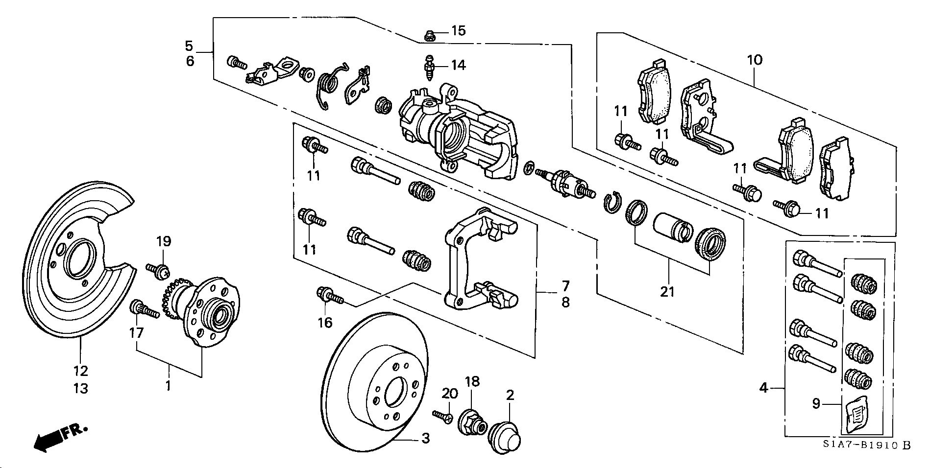 Honda 43013-S1A-E01 - Bremžu suports ps1.lv