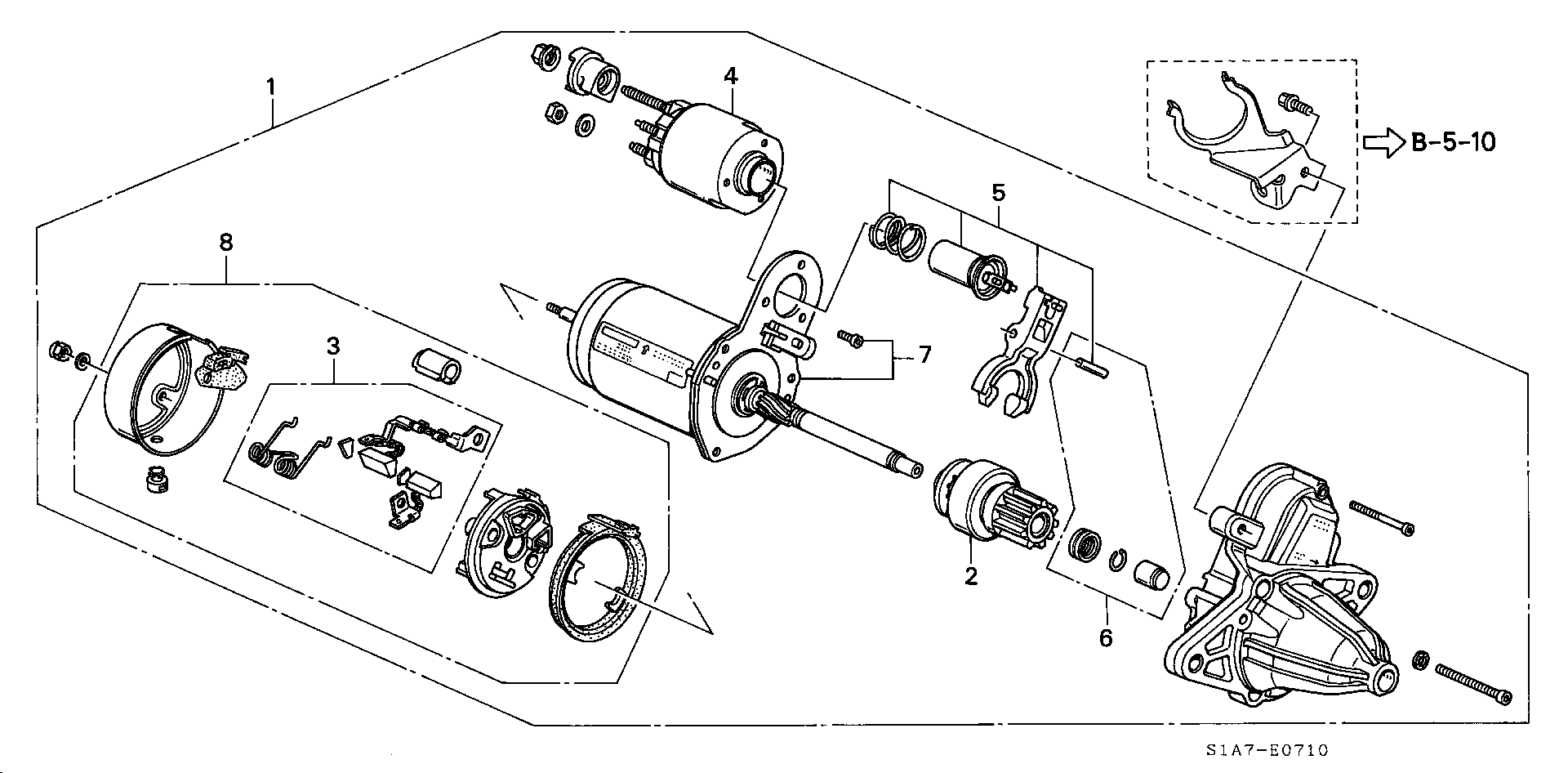 Honda 31208PDAE01 - Ogļu sukas, Ģenerators ps1.lv