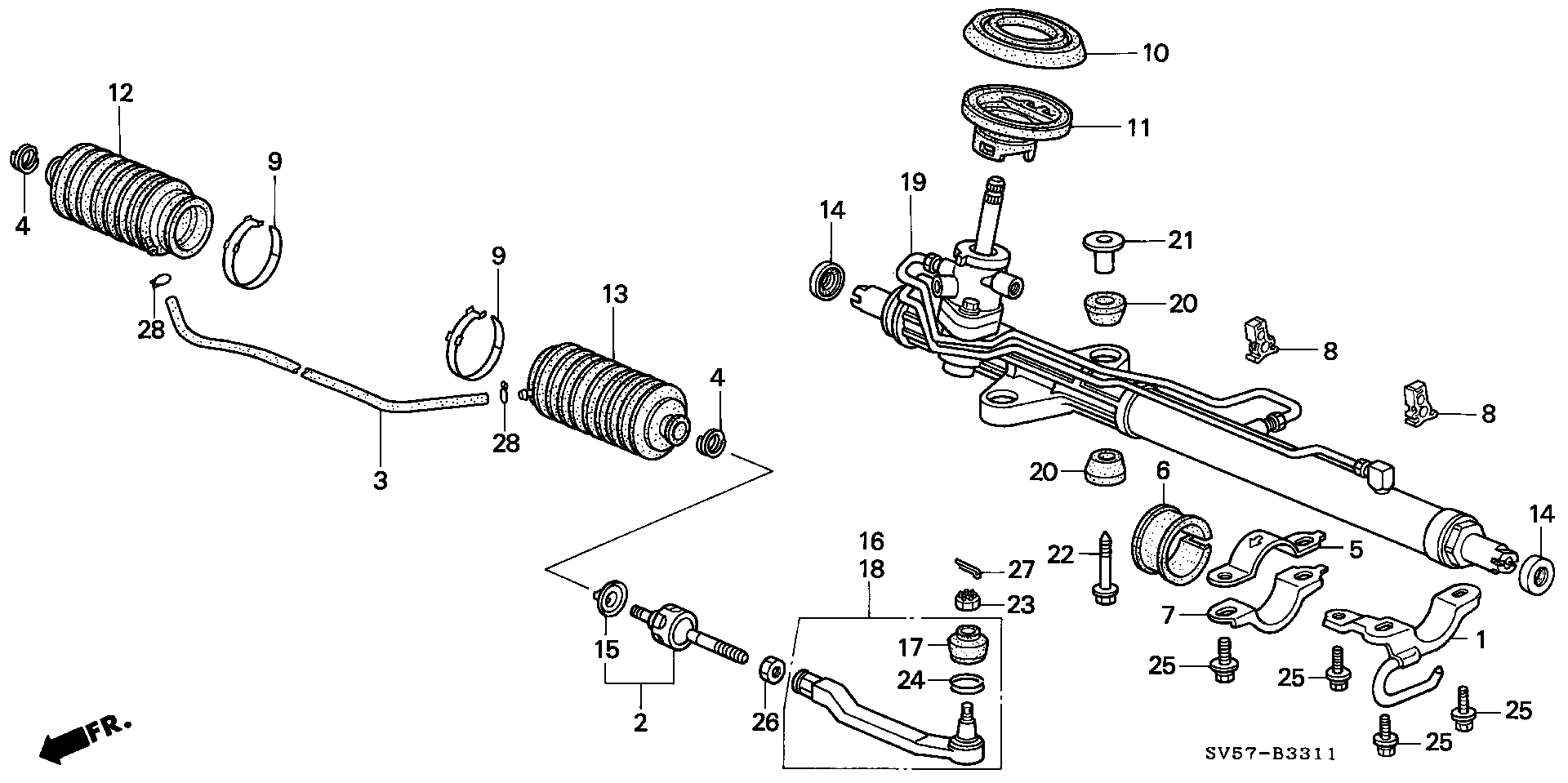 Honda 53010-SV4-000 - Aksiālais šarnīrs, Stūres šķērsstiepnis ps1.lv