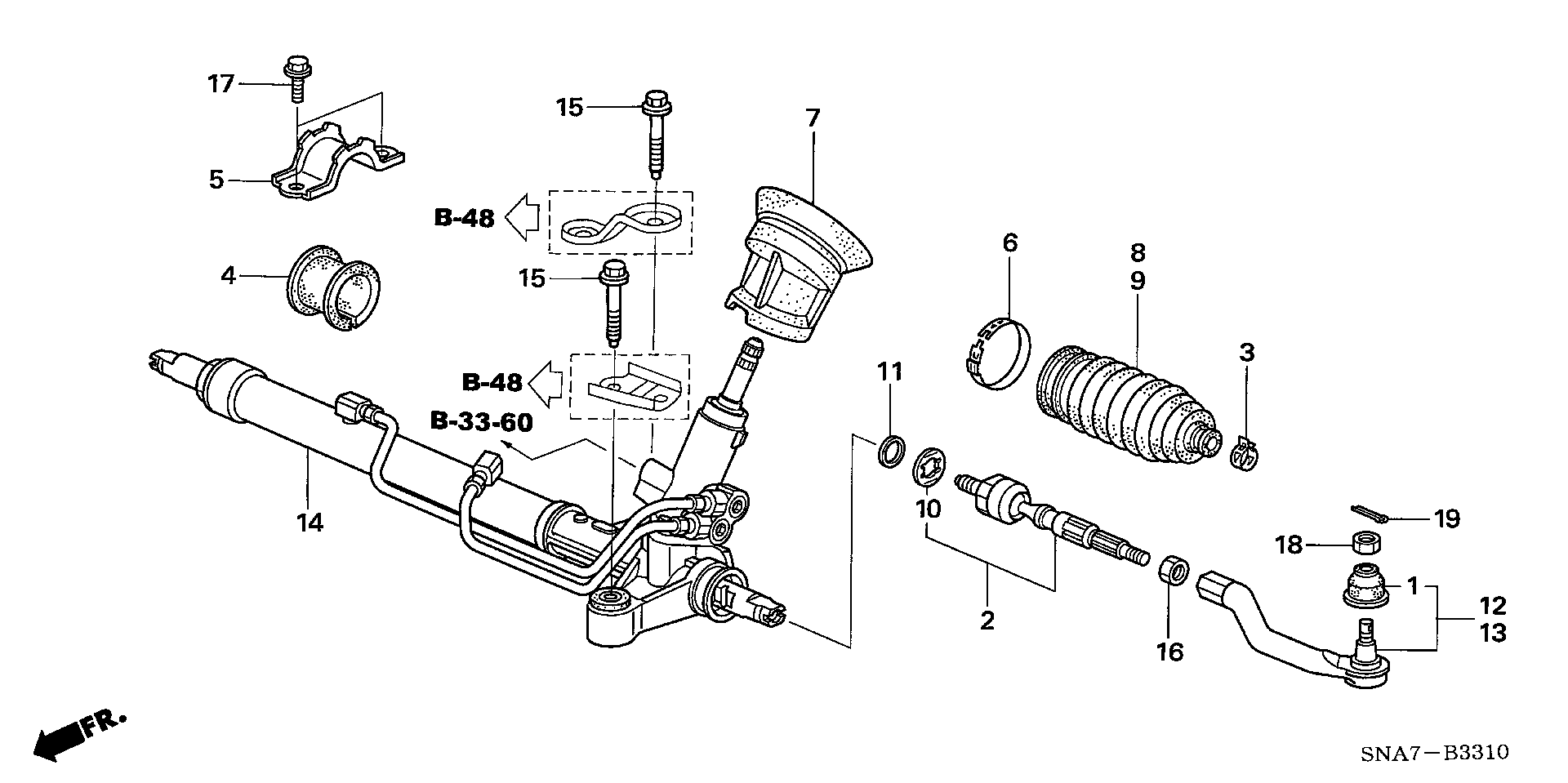 Honda 53010-SNA-A01 - Aksiālais šarnīrs, Stūres šķērsstiepnis ps1.lv