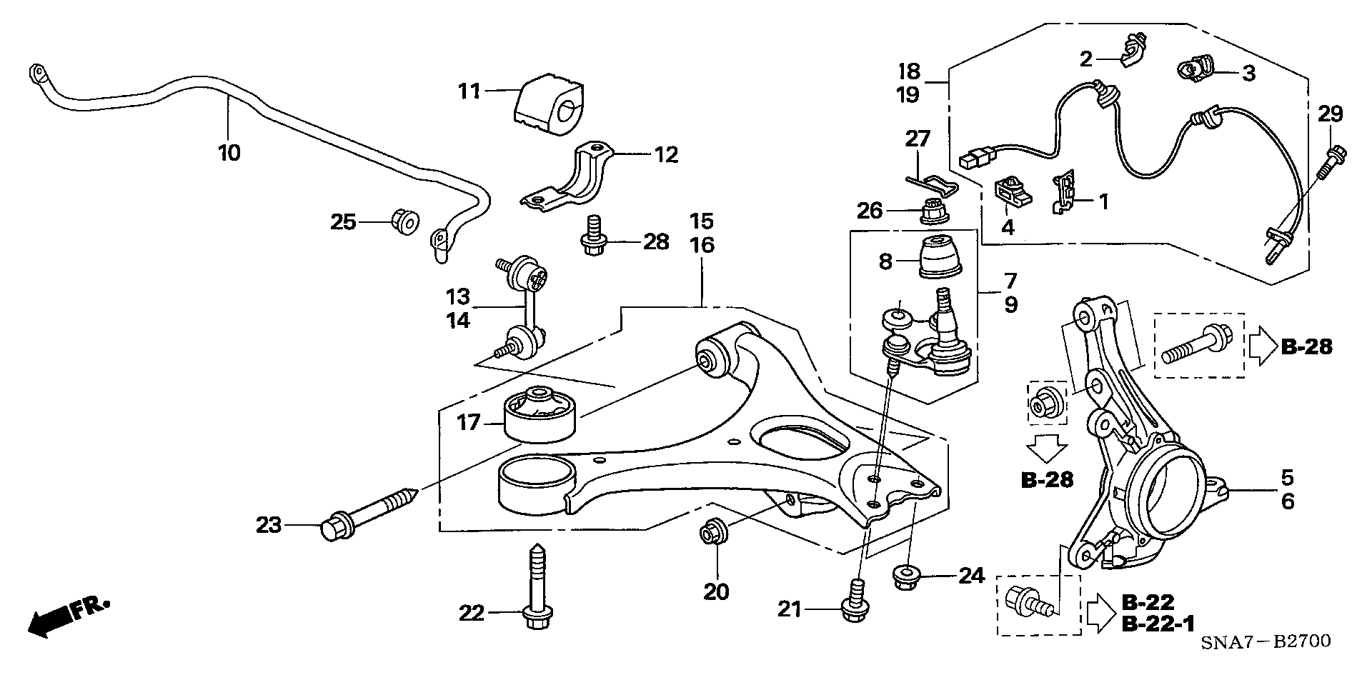 Honda 51220-SNA-A02 - Balst / Virzošais šarnīrs ps1.lv