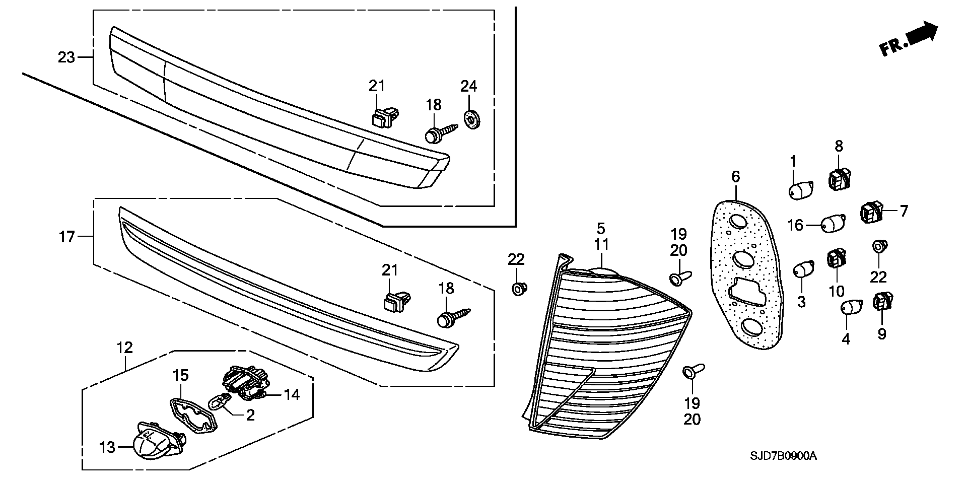 Honda 33501SJDG11 - Aizmugurējais lukturis ps1.lv