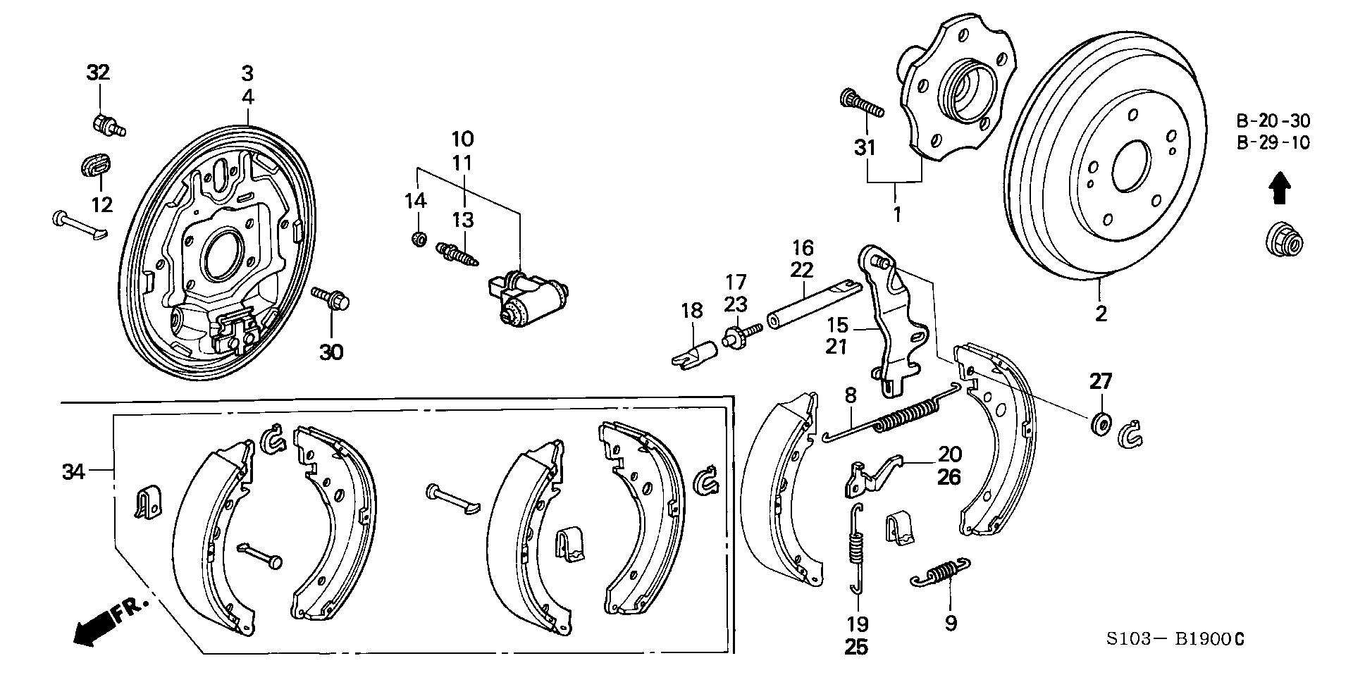 Honda 43301S10003 - Riteņa bremžu cilindrs ps1.lv