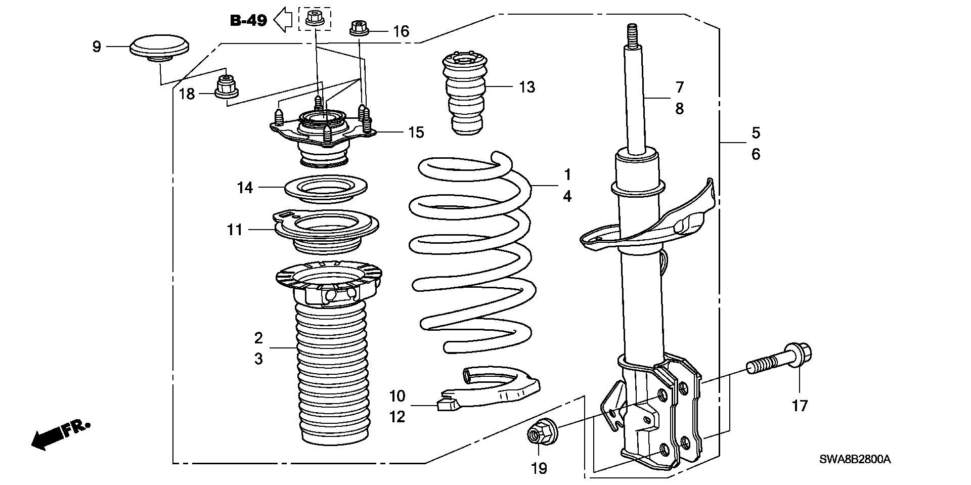 Honda 51726-STK-A01 - Ritgultnis, Amortizatora statnes balsts ps1.lv