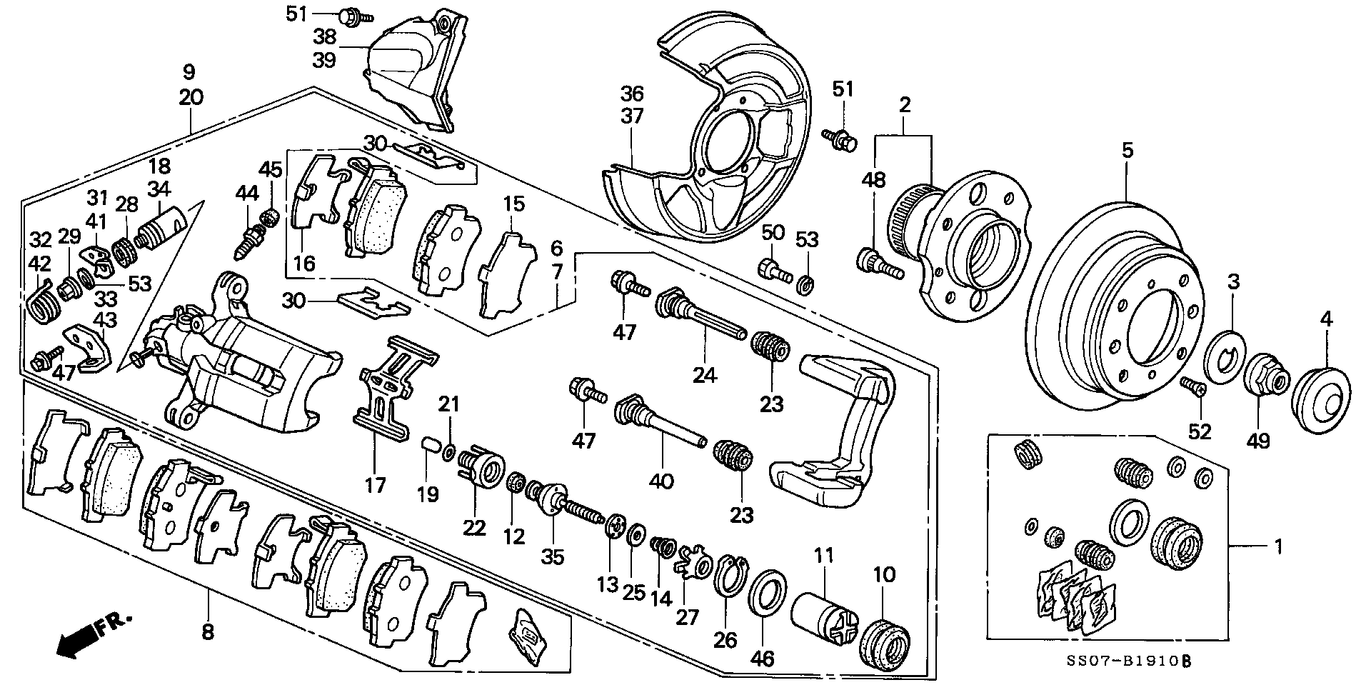 Suzuki 43022SL5000 - Bremžu uzliku kompl., Disku bremzes ps1.lv