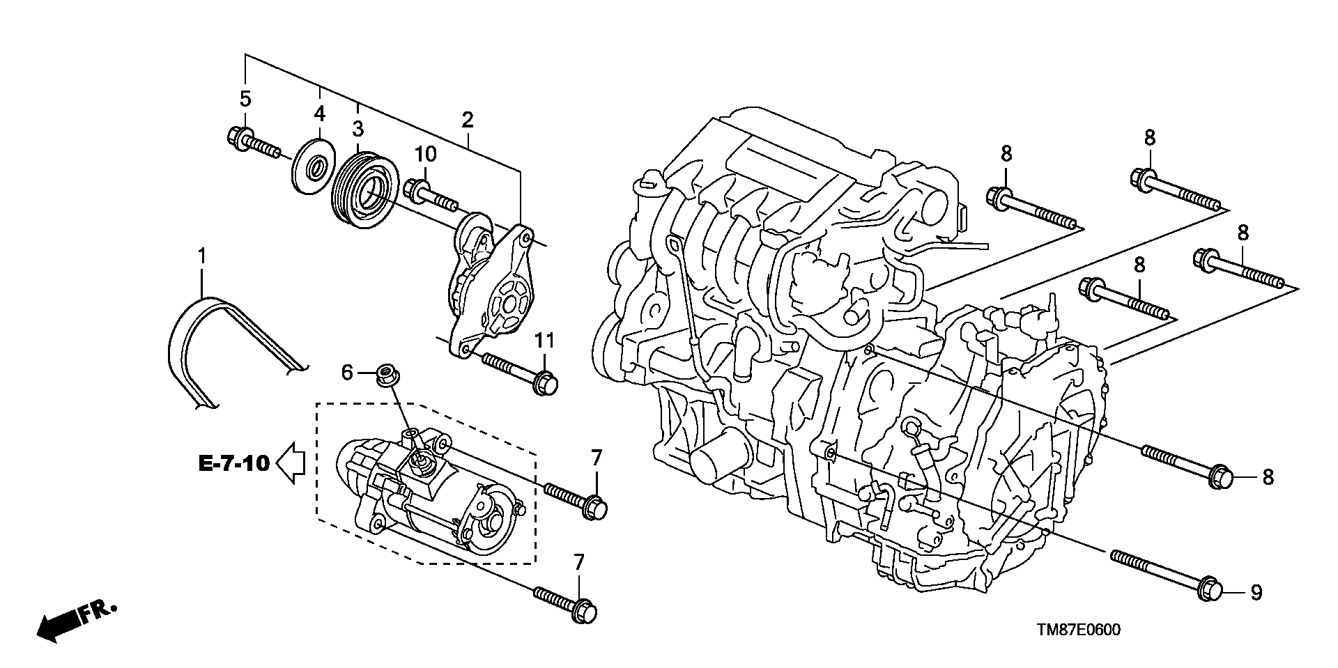 Honda 19230-RBJ-003 - Ķīļrievu siksna ps1.lv