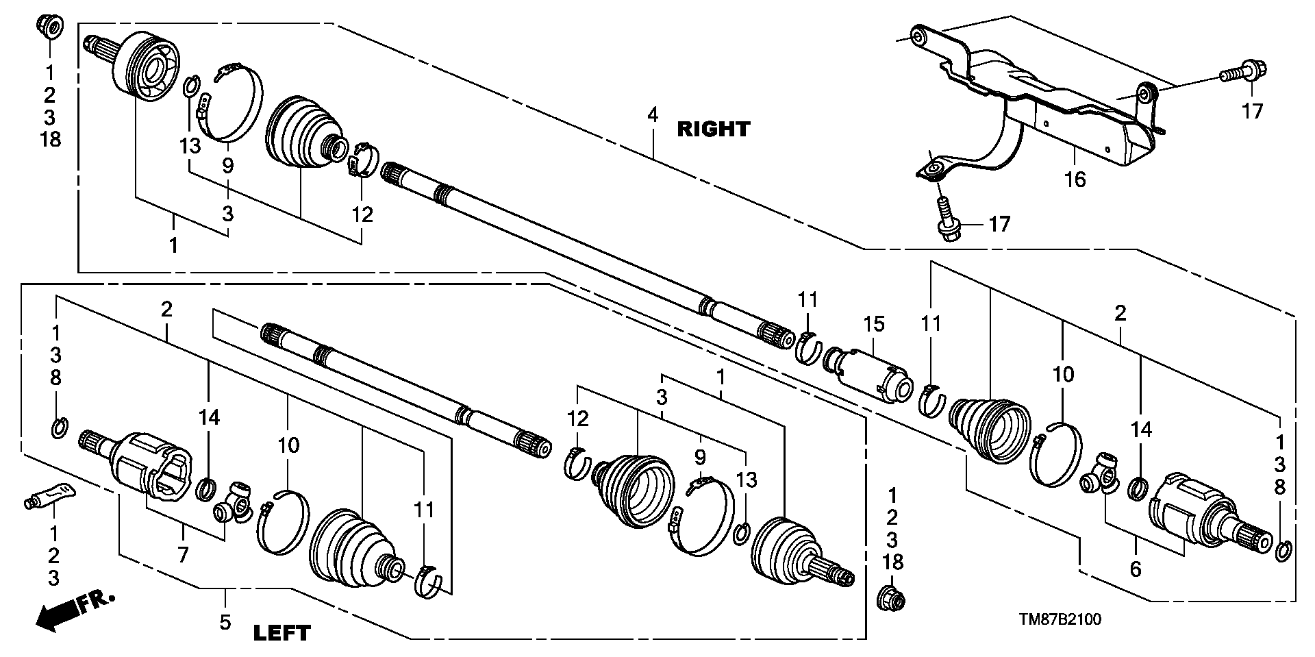 Honda 44014-TF6-N12 - Šarnīru komplekts, Piedziņas vārpsta ps1.lv