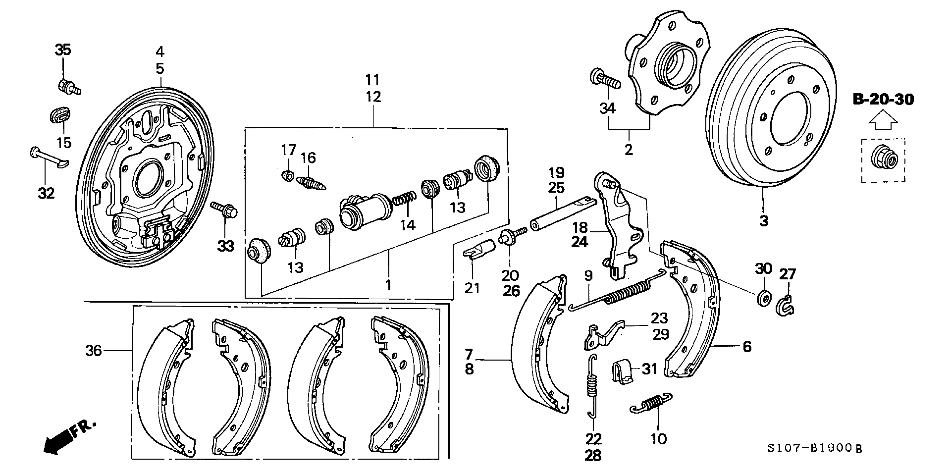 Honda 43155S10A01 - Bremžu loku komplekts ps1.lv