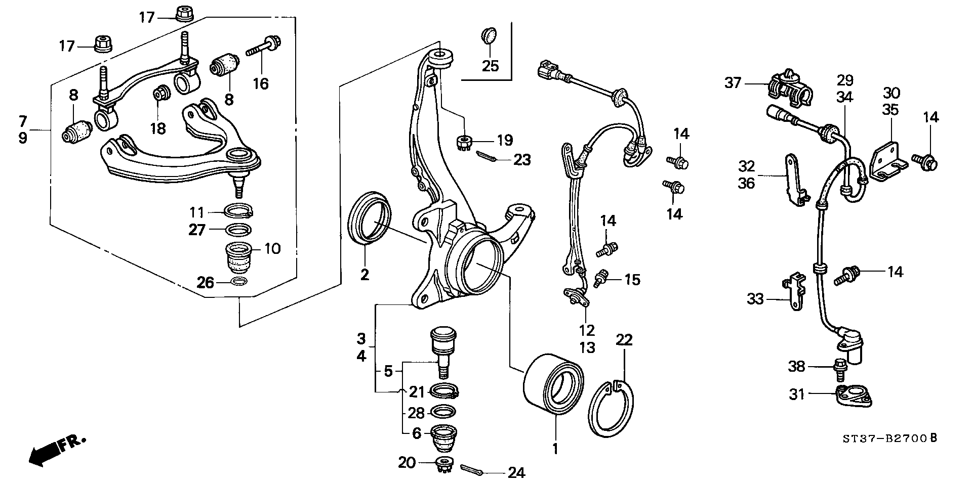 Honda 51450-ST3-E02 - Neatkarīgās balstiekārtas svira, Riteņa piekare ps1.lv