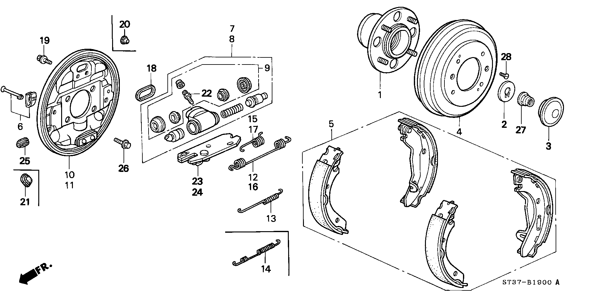 Honda 43175-ST3-E01 - Piederumu komplekts, Bremžu loki ps1.lv