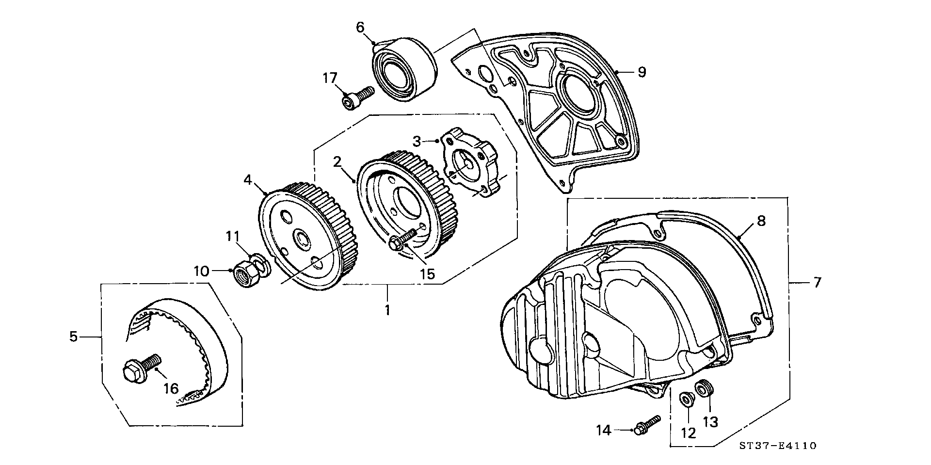 Honda 14325-P5T-G00 - Spriegotājrullītis, Gāzu sadales mehānisma piedziņas siksna ps1.lv