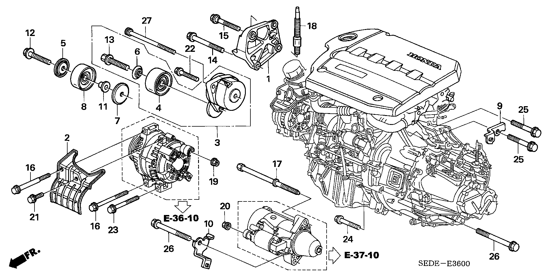 Honda 31170-RBD-E02 - Siksnas spriegotājs, Ķīļsiksna ps1.lv