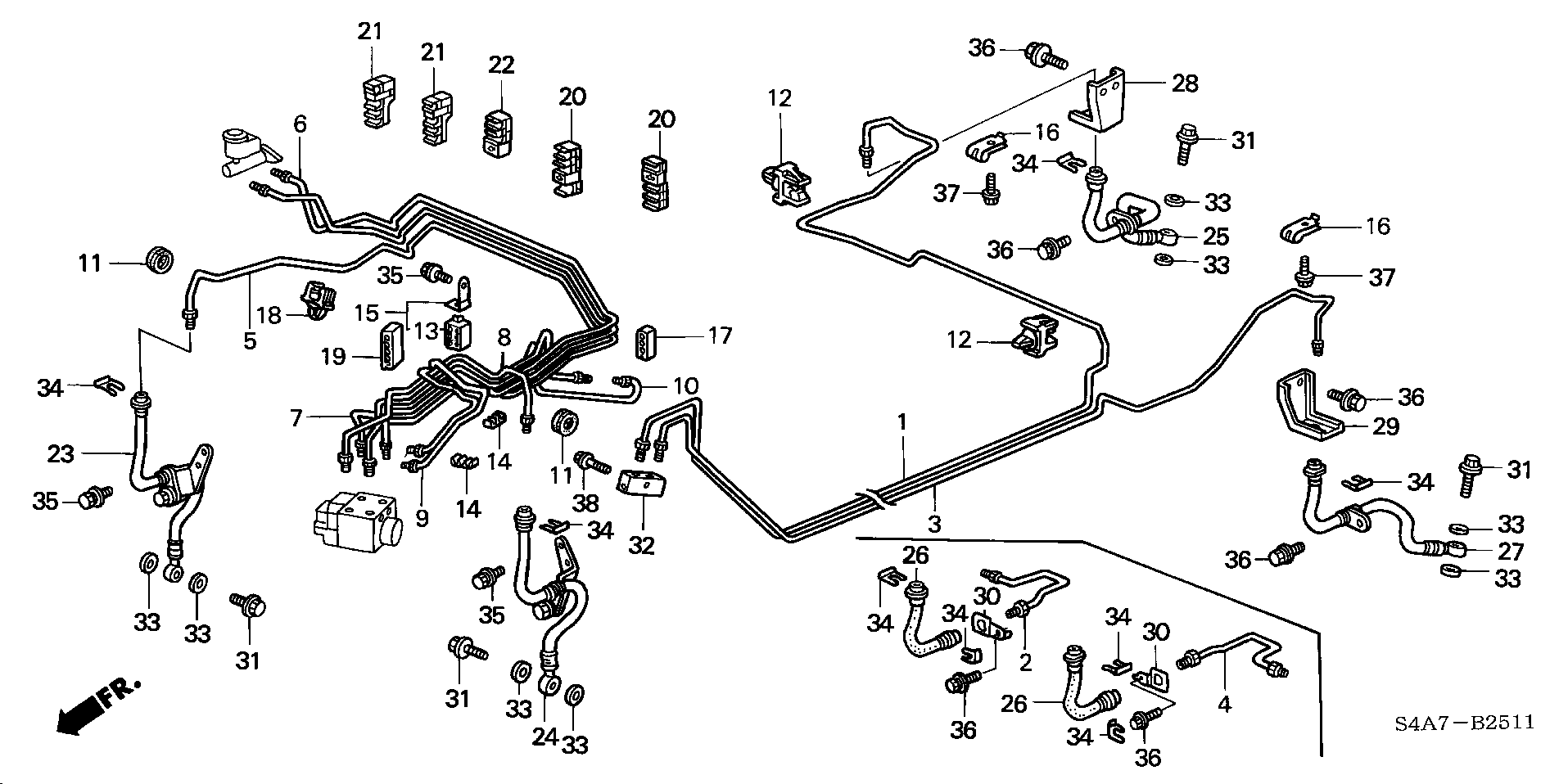 Honda 46411S1AE01 - Bremžu šļūtene ps1.lv