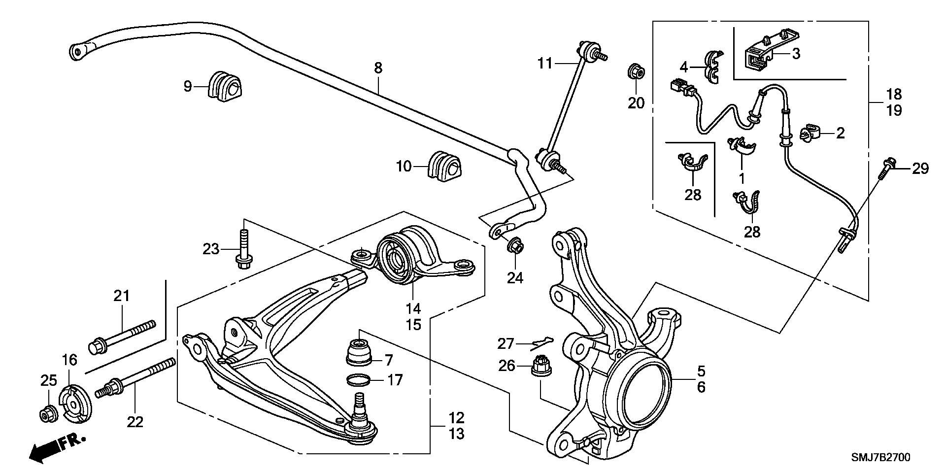 Honda #51396-SMG-E05 - Piekare, Šķērssvira ps1.lv