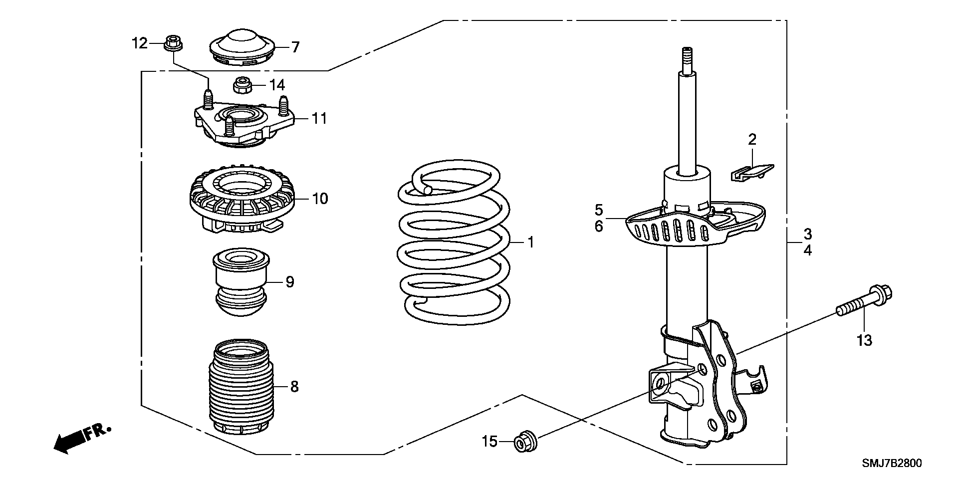 Honda 51722-SMG-E04 - Putekļu aizsargkomplekts, Amortizators ps1.lv