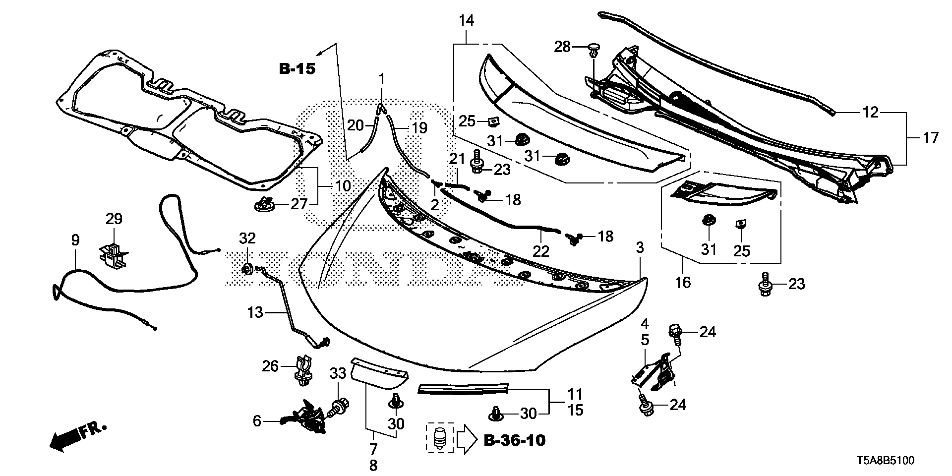 Honda 60120-TAR-000ZZ - Šarnīrs, Motora pārsegs ps1.lv