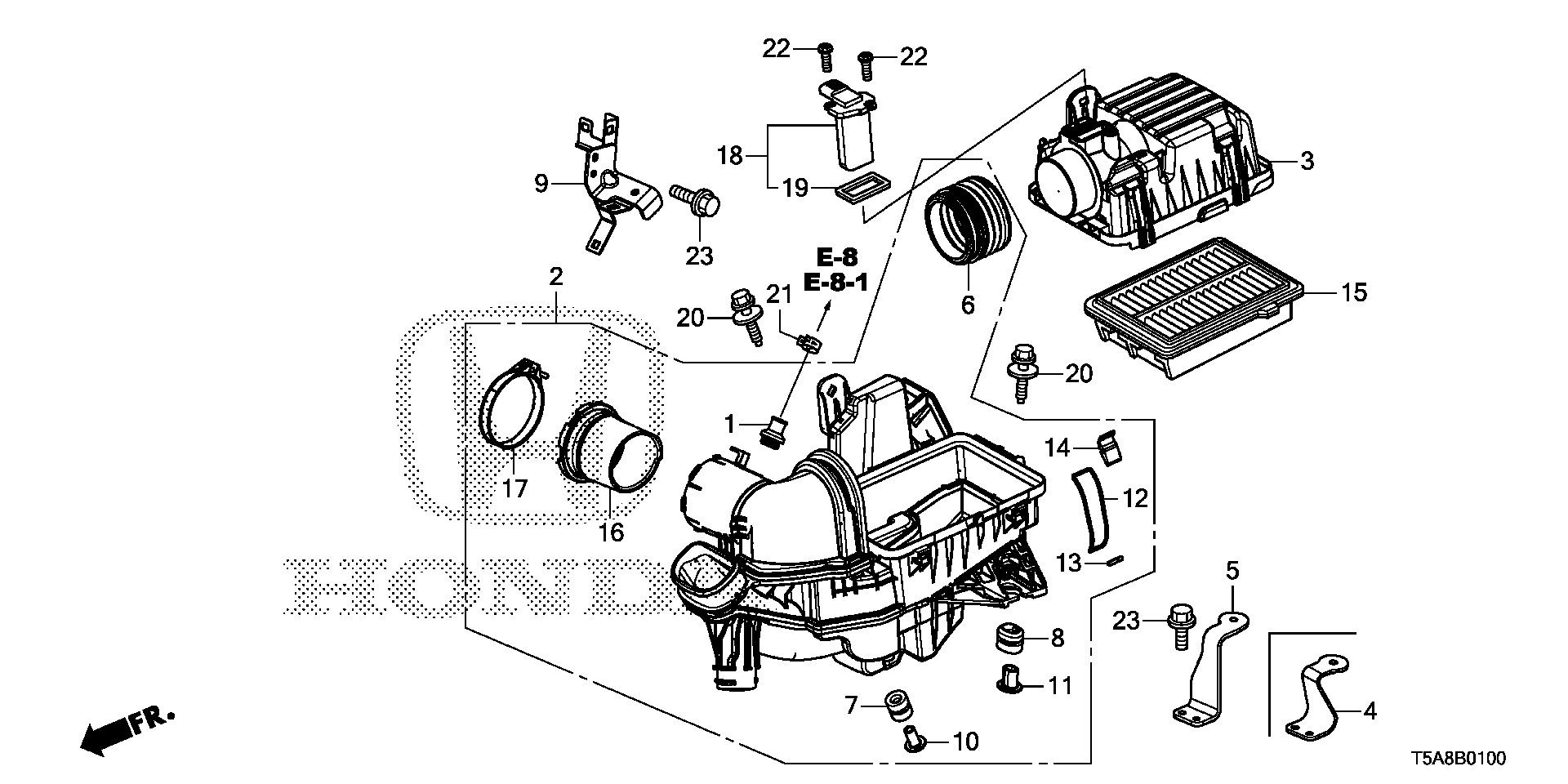 Honda 17220-5R0-008 - Gaisa filtrs ps1.lv