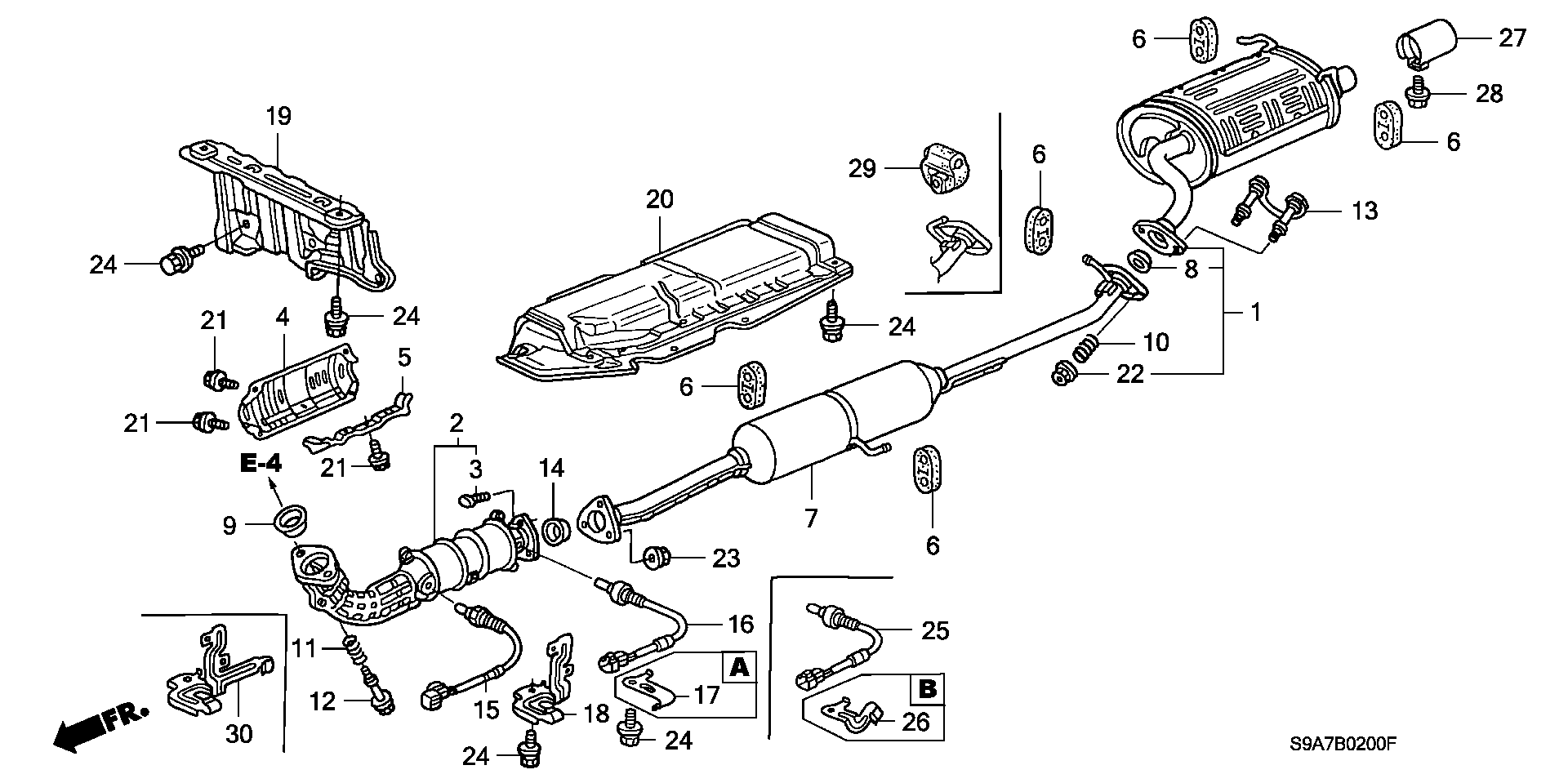 Honda 18160PNBG00 - Katalizators ps1.lv