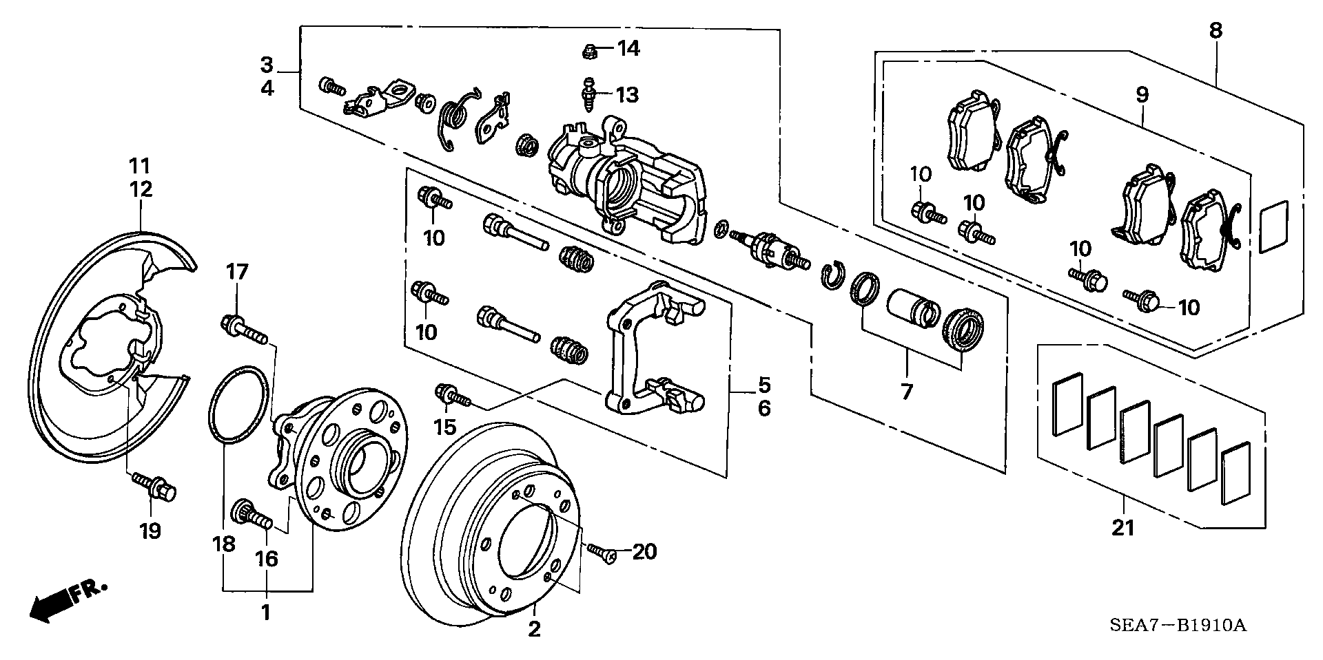 Honda 43013SEAE01 - Bremžu suports ps1.lv