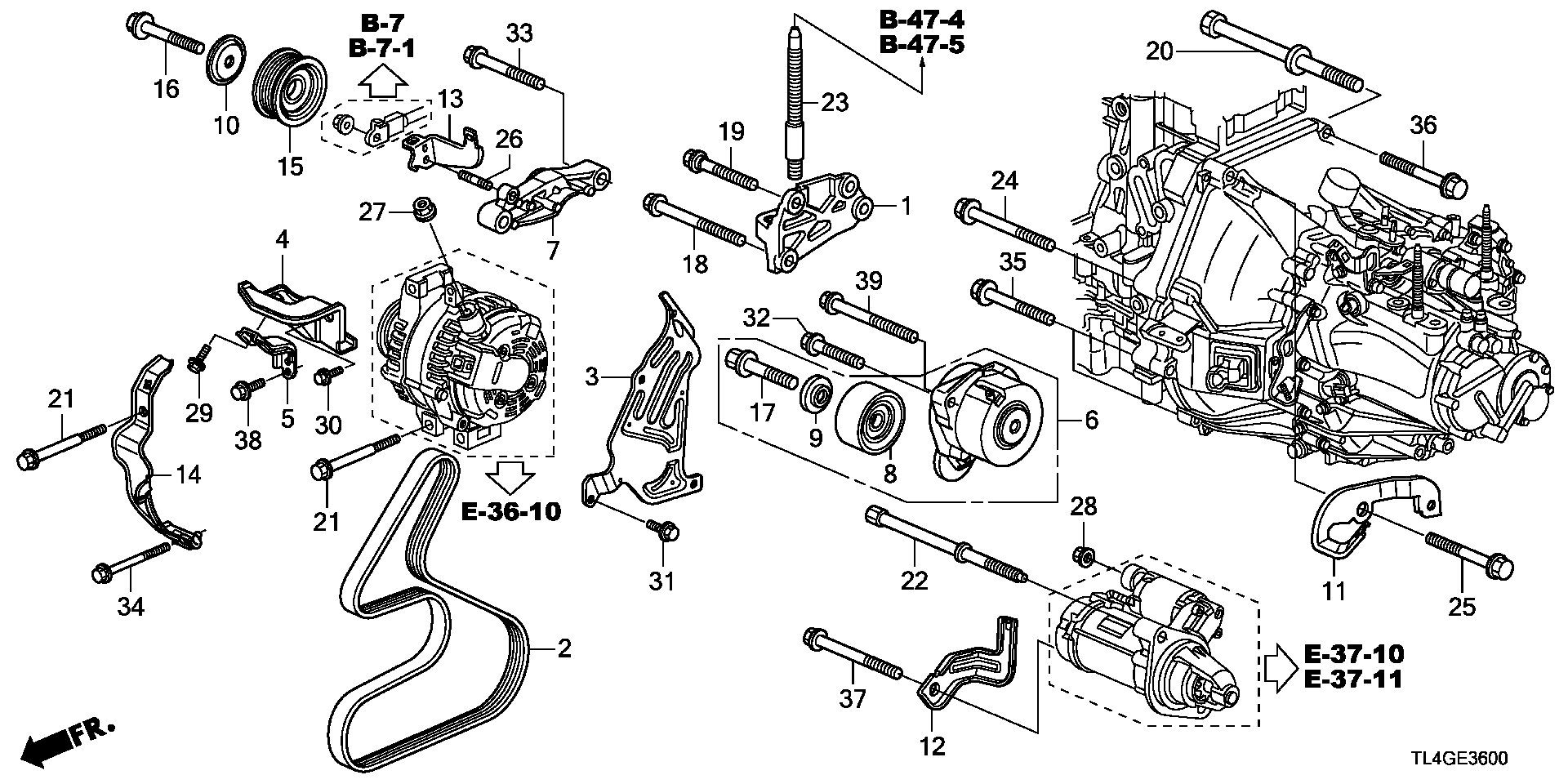 Honda 56980-RL0-G01 - Parazīt / Vadrullītis, Ķīļrievu siksna ps1.lv