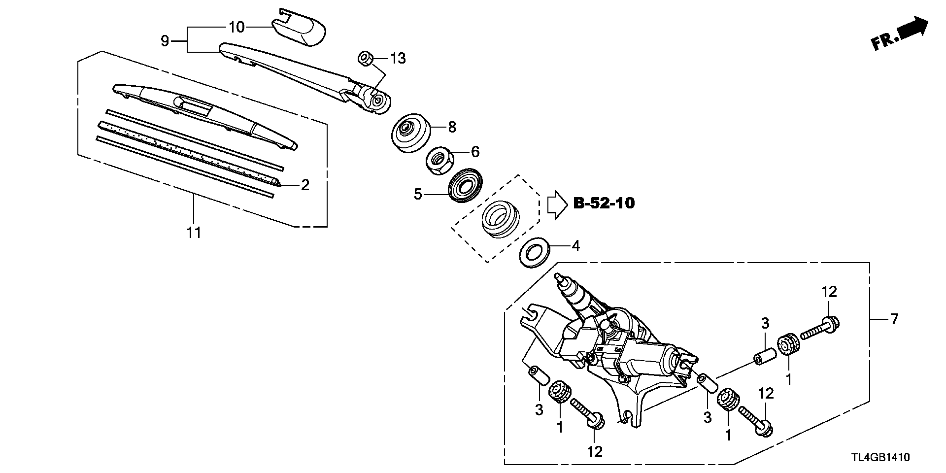 Honda 76710-TL4-G01 - Stikla tīrītāja slotiņa ps1.lv