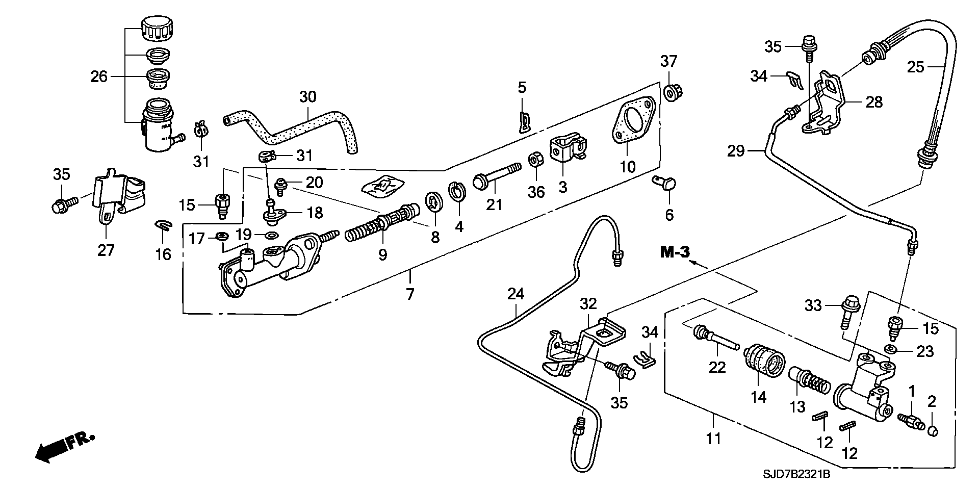 Honda 46920-S7A-023 - Galvenais cilindrs, Sajūgs ps1.lv