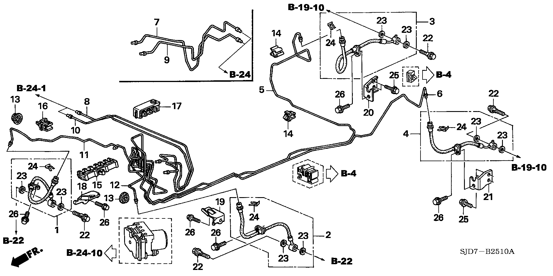 Honda 01468-SJF-010 - Bremžu šļūtene ps1.lv