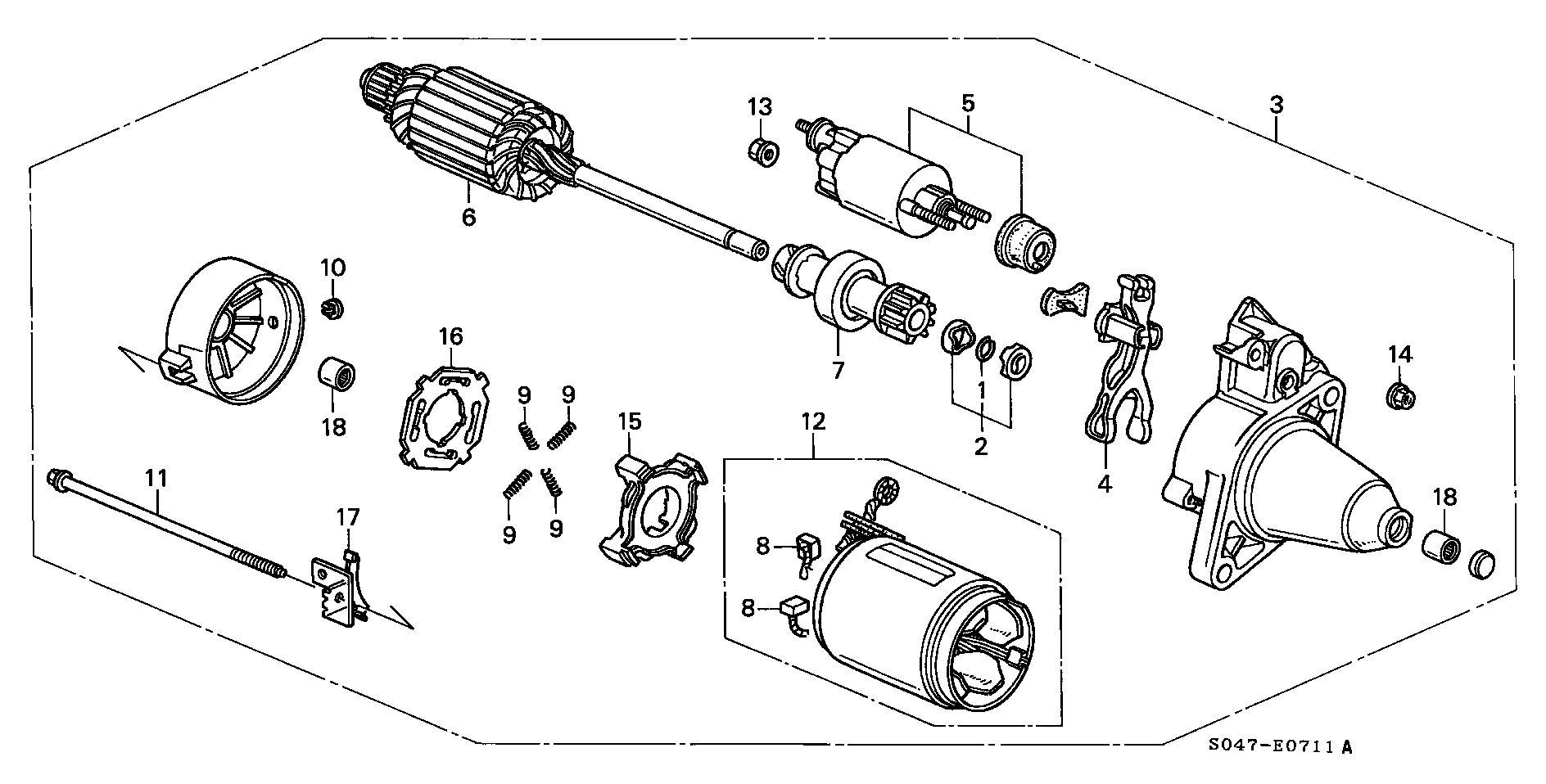 Honda 31203-PH9-004 - LEVER, PINION DRIVE ps1.lv