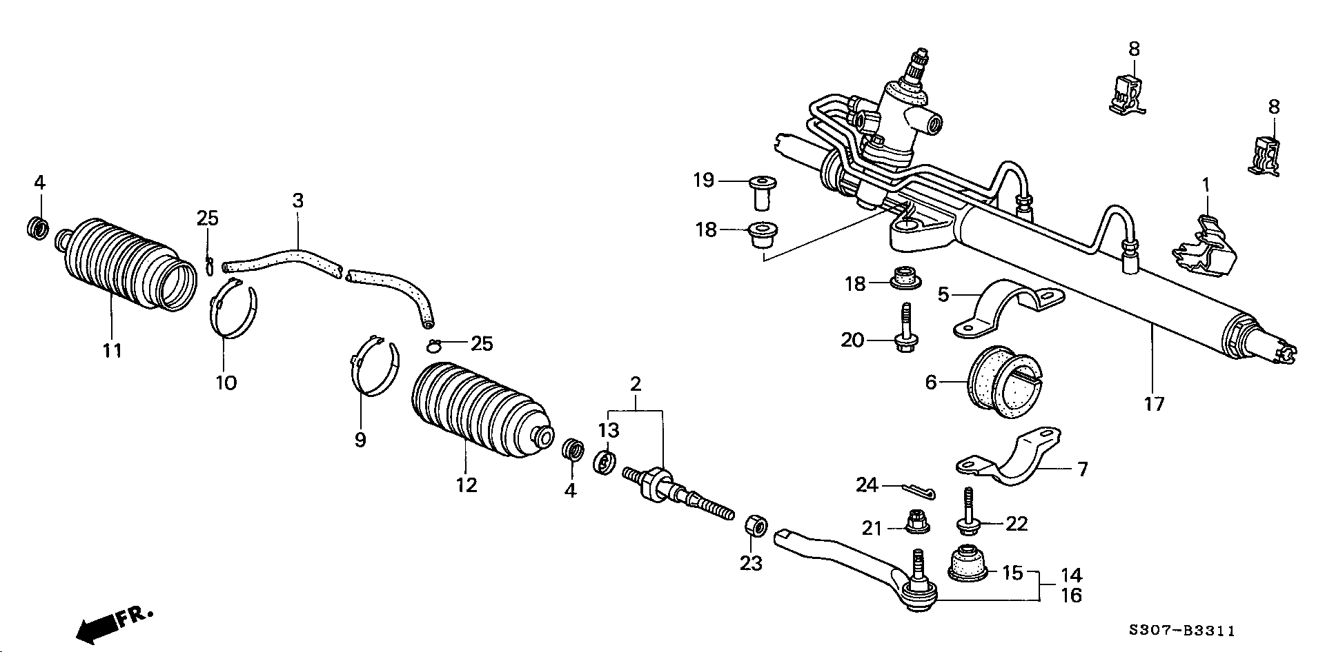 Honda 53010-SW5-000 - Aksiālais šarnīrs, Stūres šķērsstiepnis ps1.lv