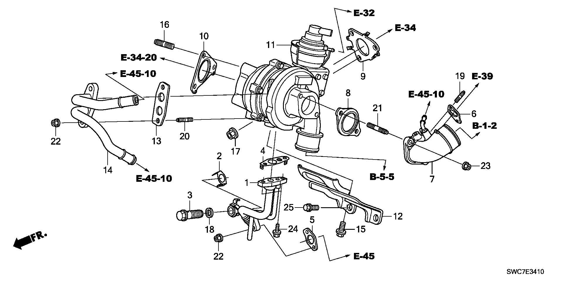 Honda 90212RSRE01 - Uzgrieznis, Izplūdes kolektors ps1.lv