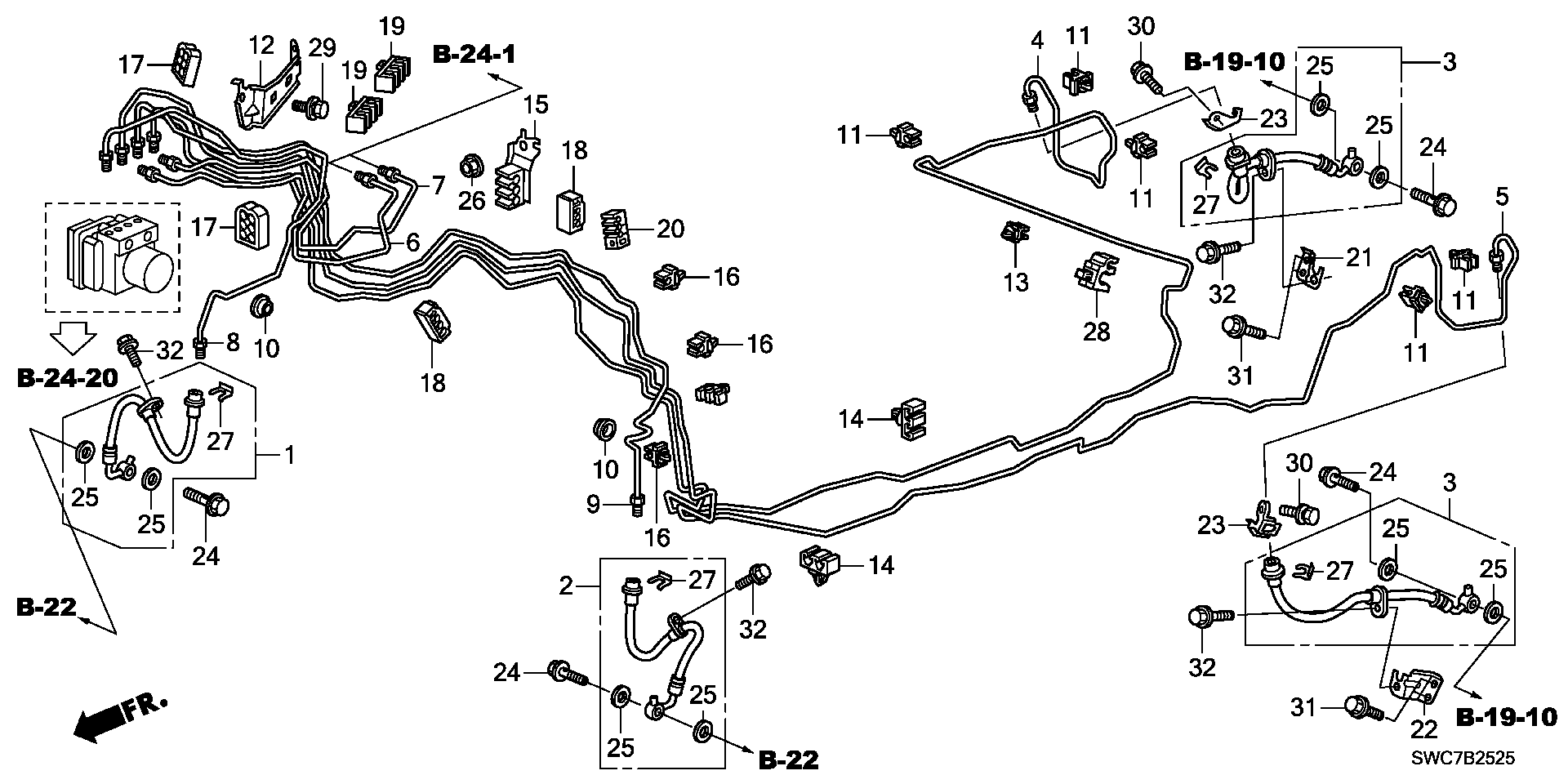 Honda 01464-SWA-000 - Bremžu šļūtene ps1.lv