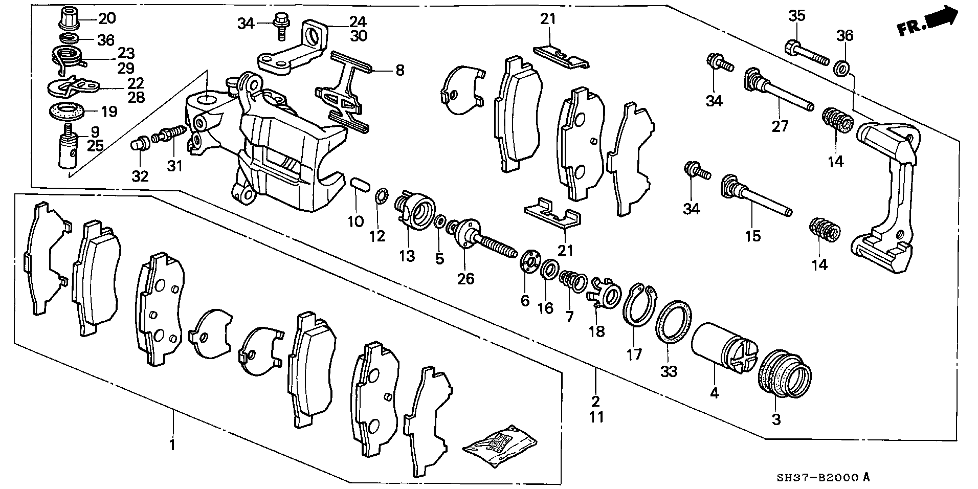 Honda 43215-SH3-931 - Virzulis, Bremžu suports ps1.lv