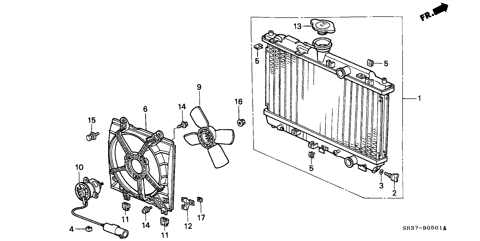 Honda 19045PM3003 - Vāciņš, Radiators ps1.lv