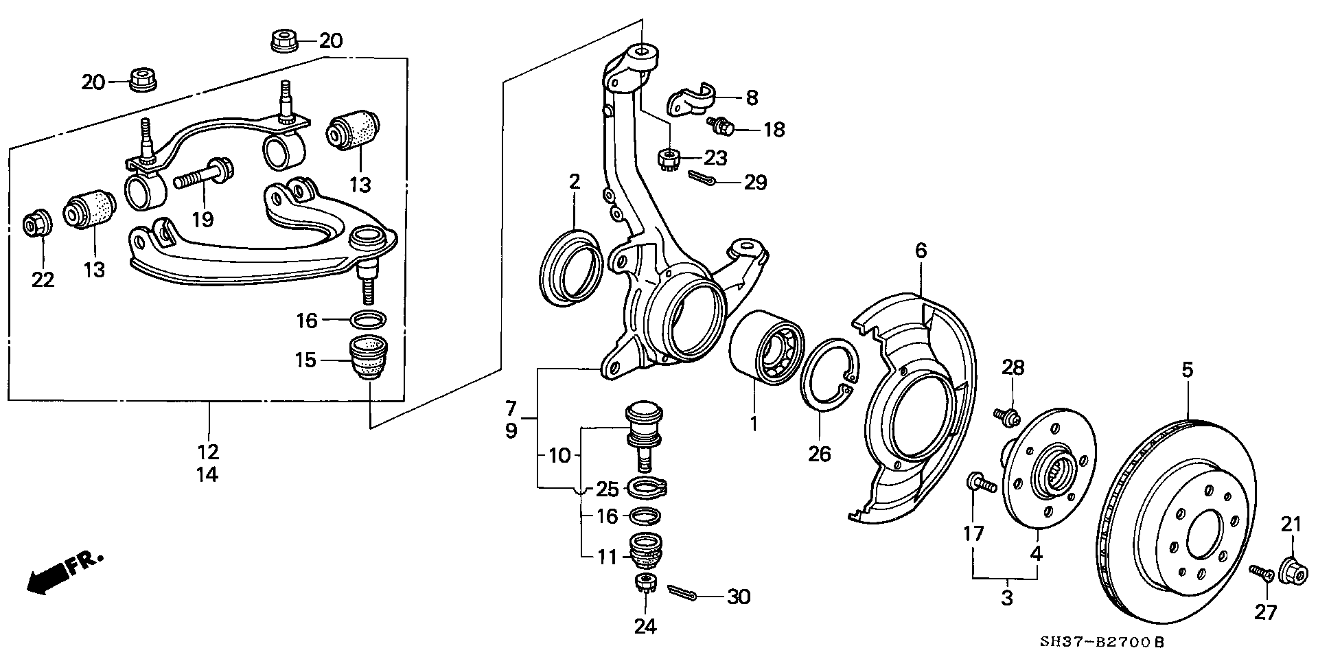 Honda 44300SB2962 - Riteņa rumbas gultņa komplekts ps1.lv