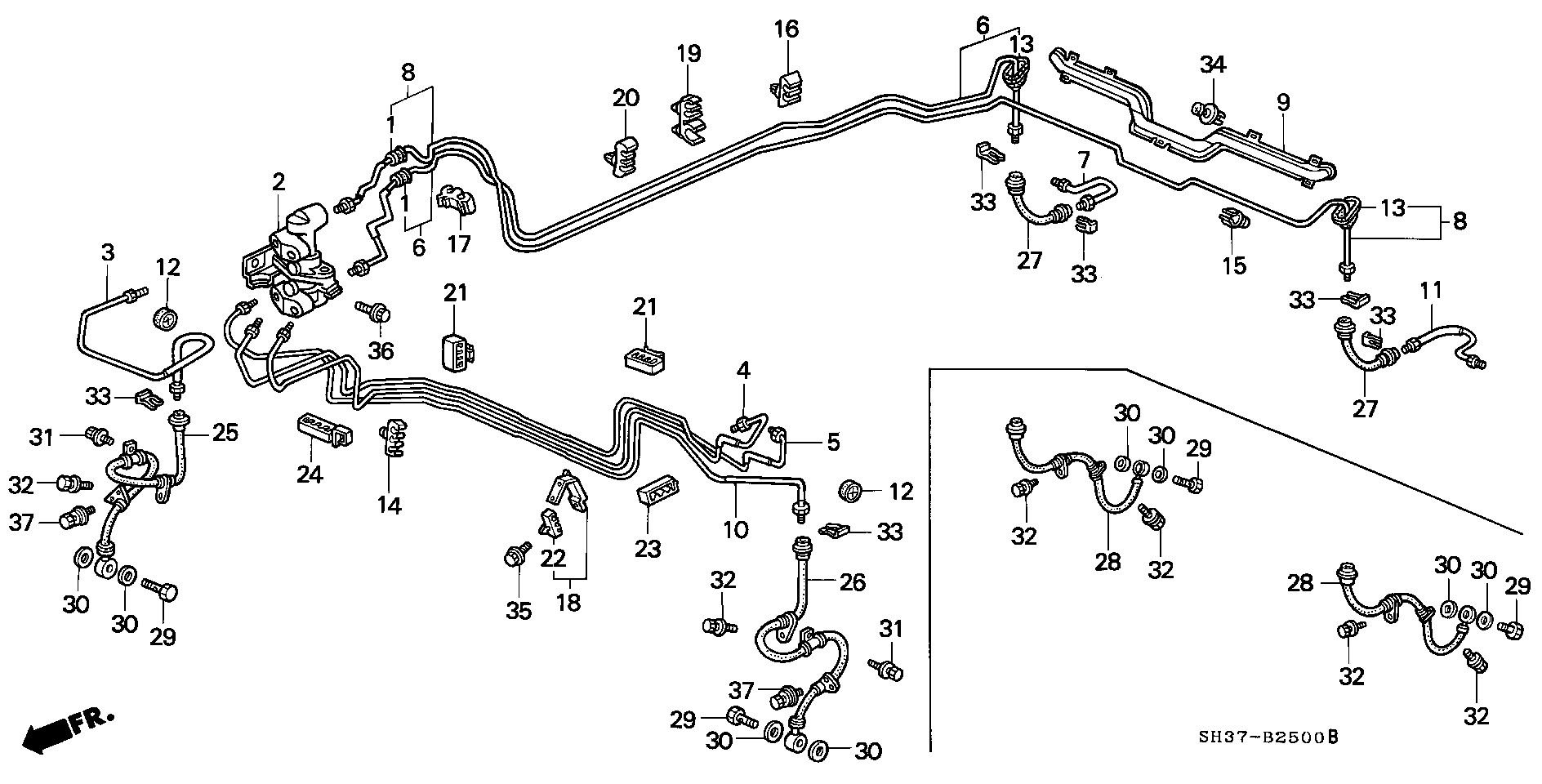 Honda 46430SH3937 - Bremžu šļūtene ps1.lv