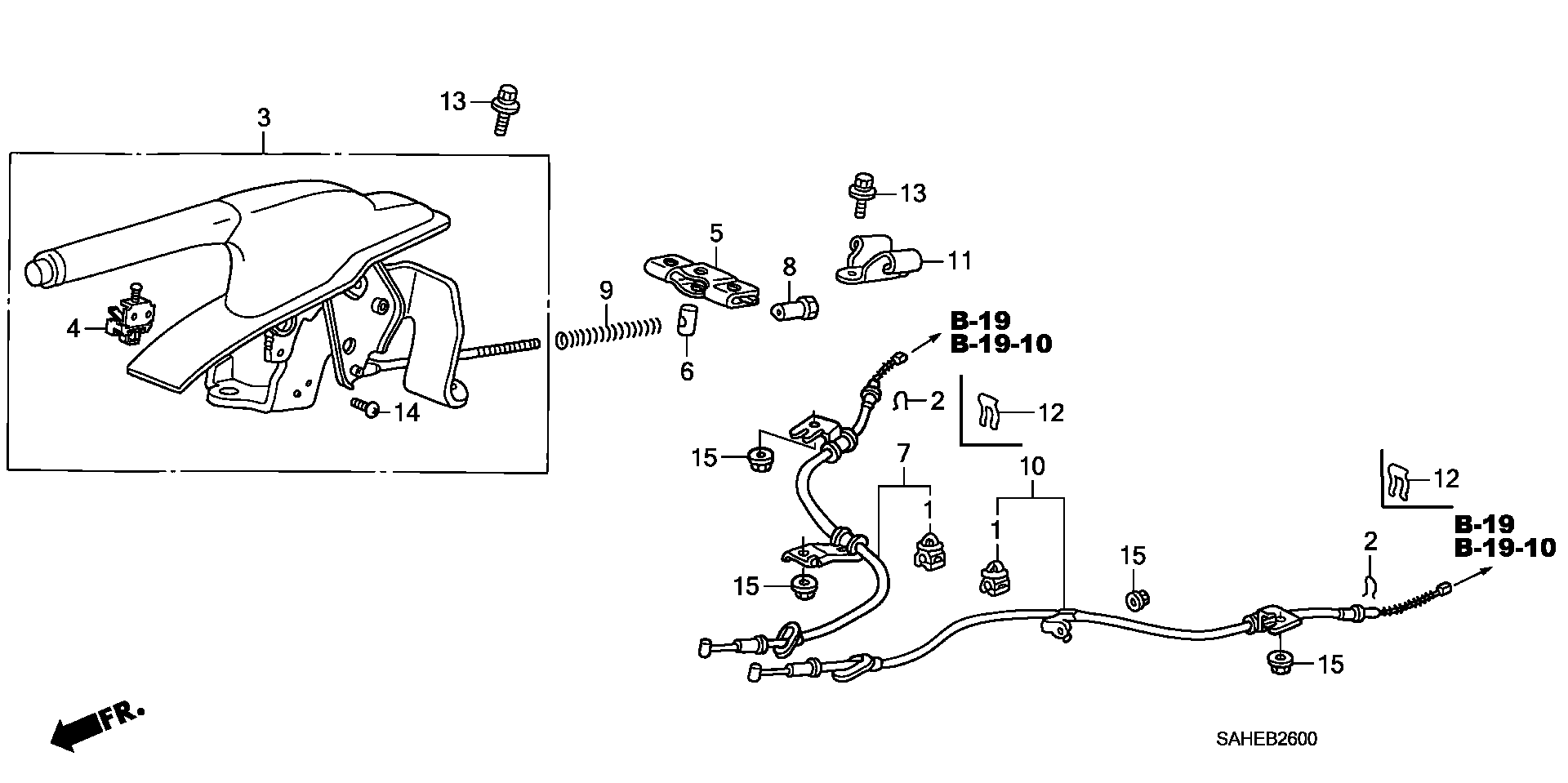 Honda 47510-SAA-J54 - Trose, Stāvbremžu sistēma ps1.lv