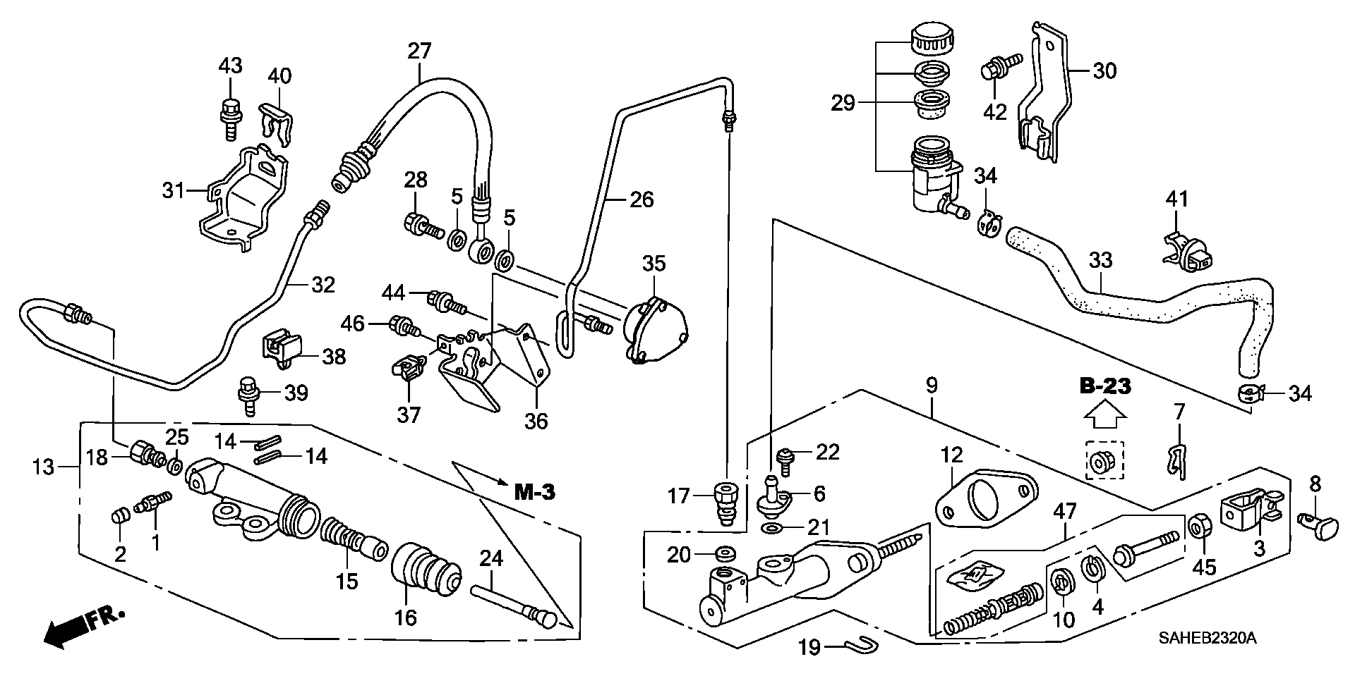 Honda 46920-SAG-P02 - Galvenais cilindrs, Sajūgs ps1.lv