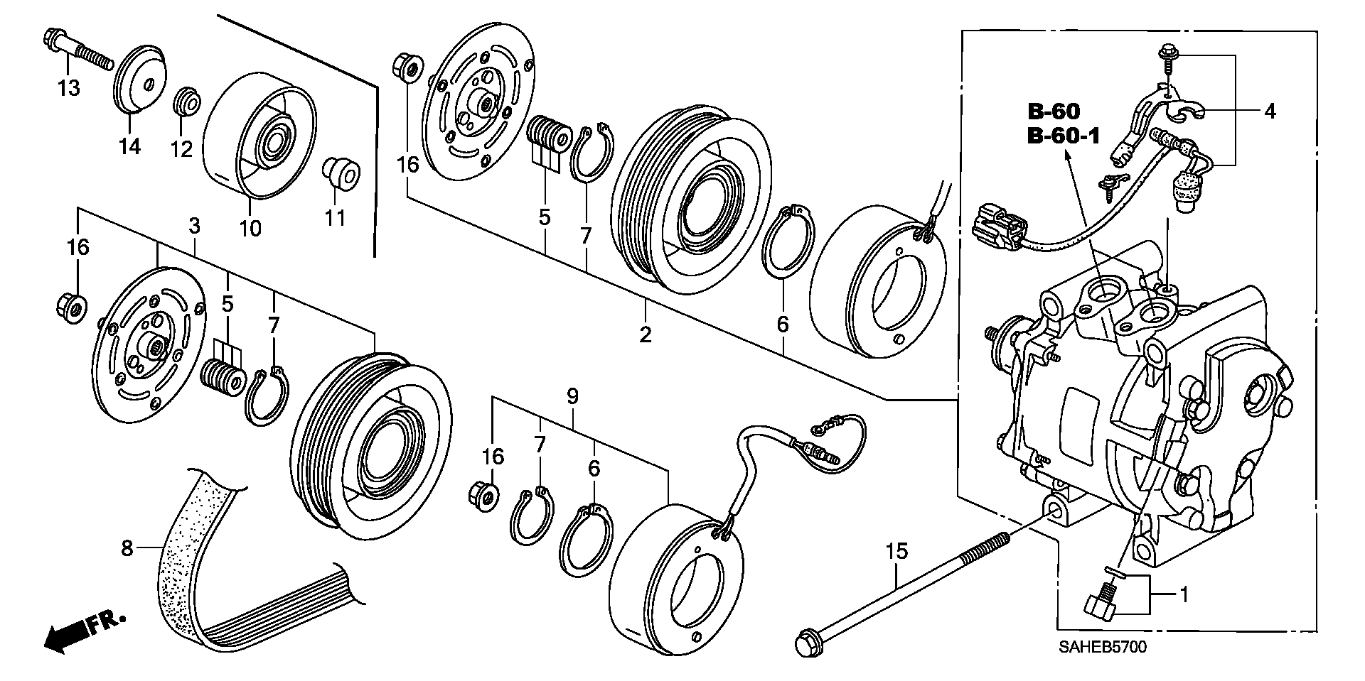 Honda 38 810 PWA J02 - Kompresors, Gaisa kond. sistēma ps1.lv