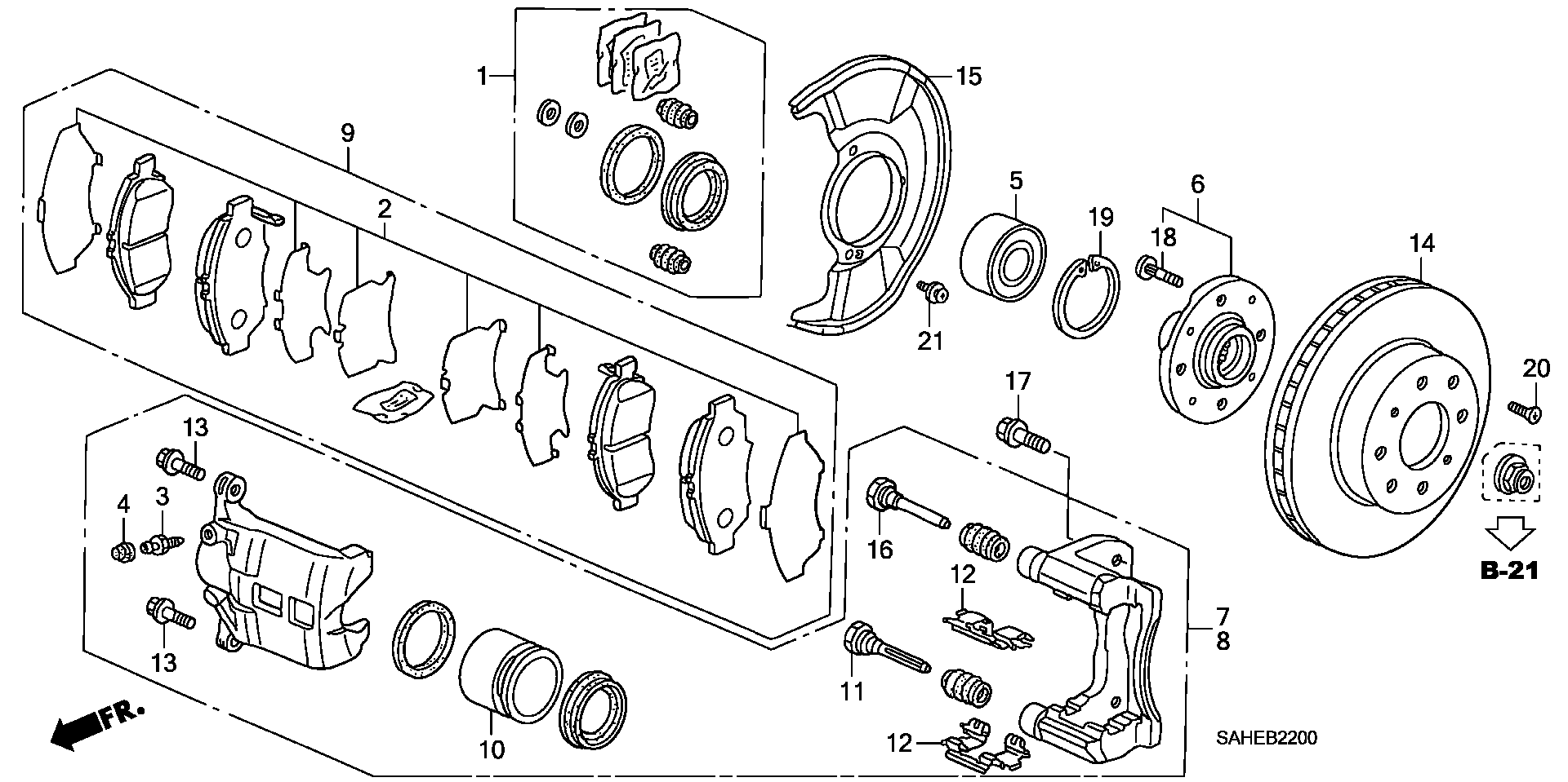 Honda 45018SAAE50 - Bremžu suports ps1.lv