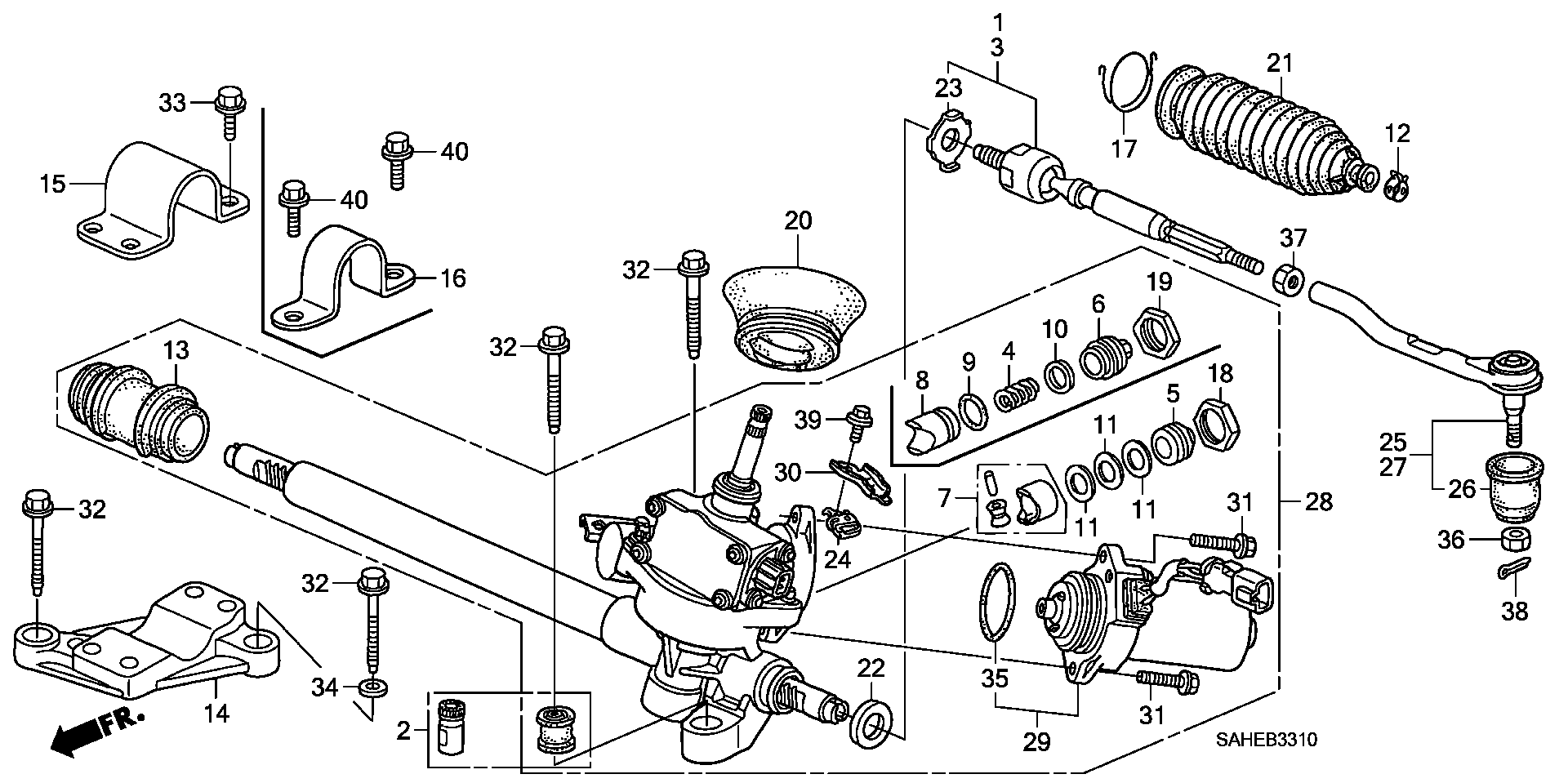 Honda 53010-SEL-003 - Aksiālais šarnīrs, Stūres šķērsstiepnis ps1.lv