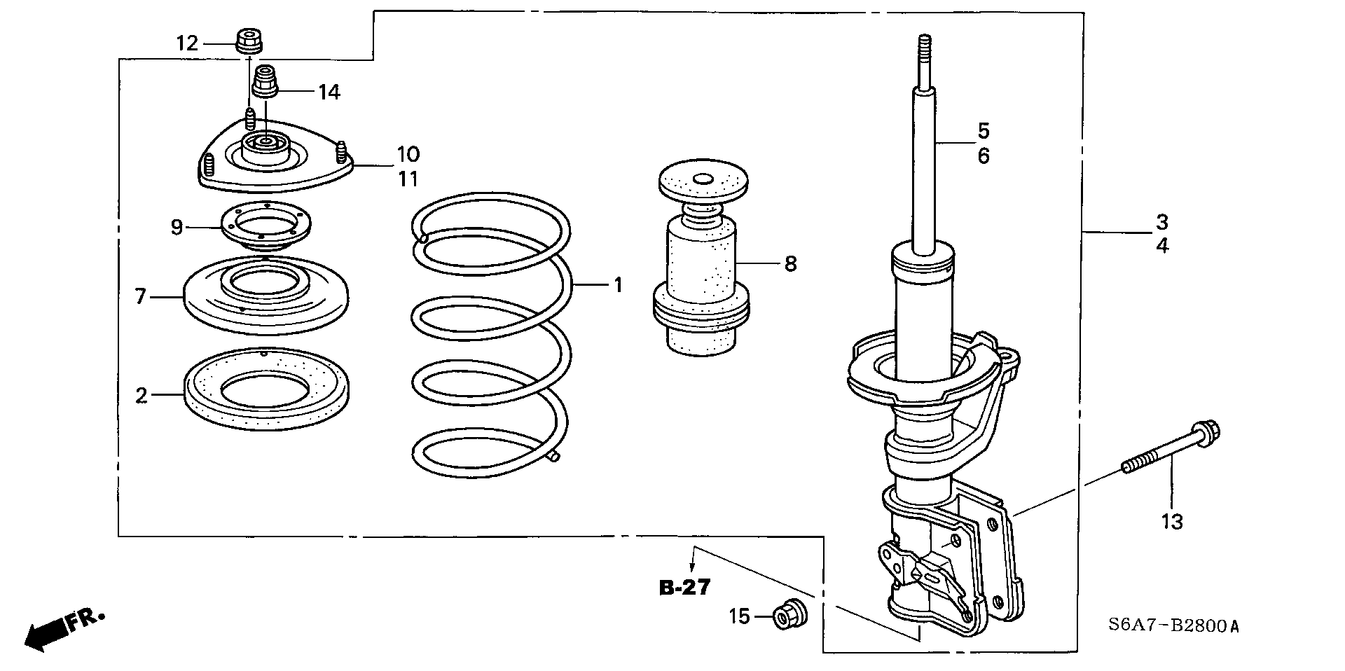 Honda 51920S6A014 - Amortizatora statnes balsts ps1.lv